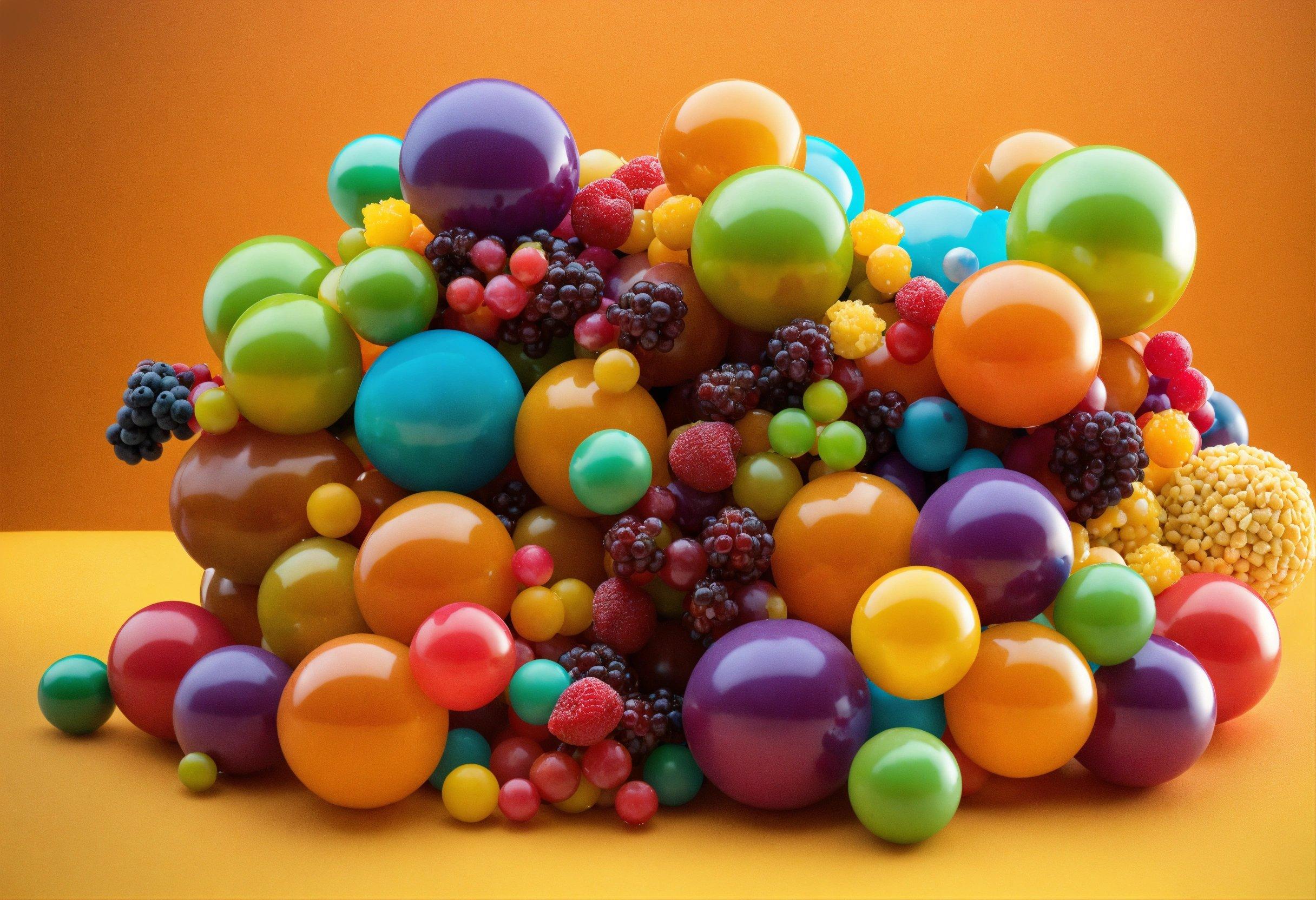 A Pile Of Gummy Bears And Other Candies