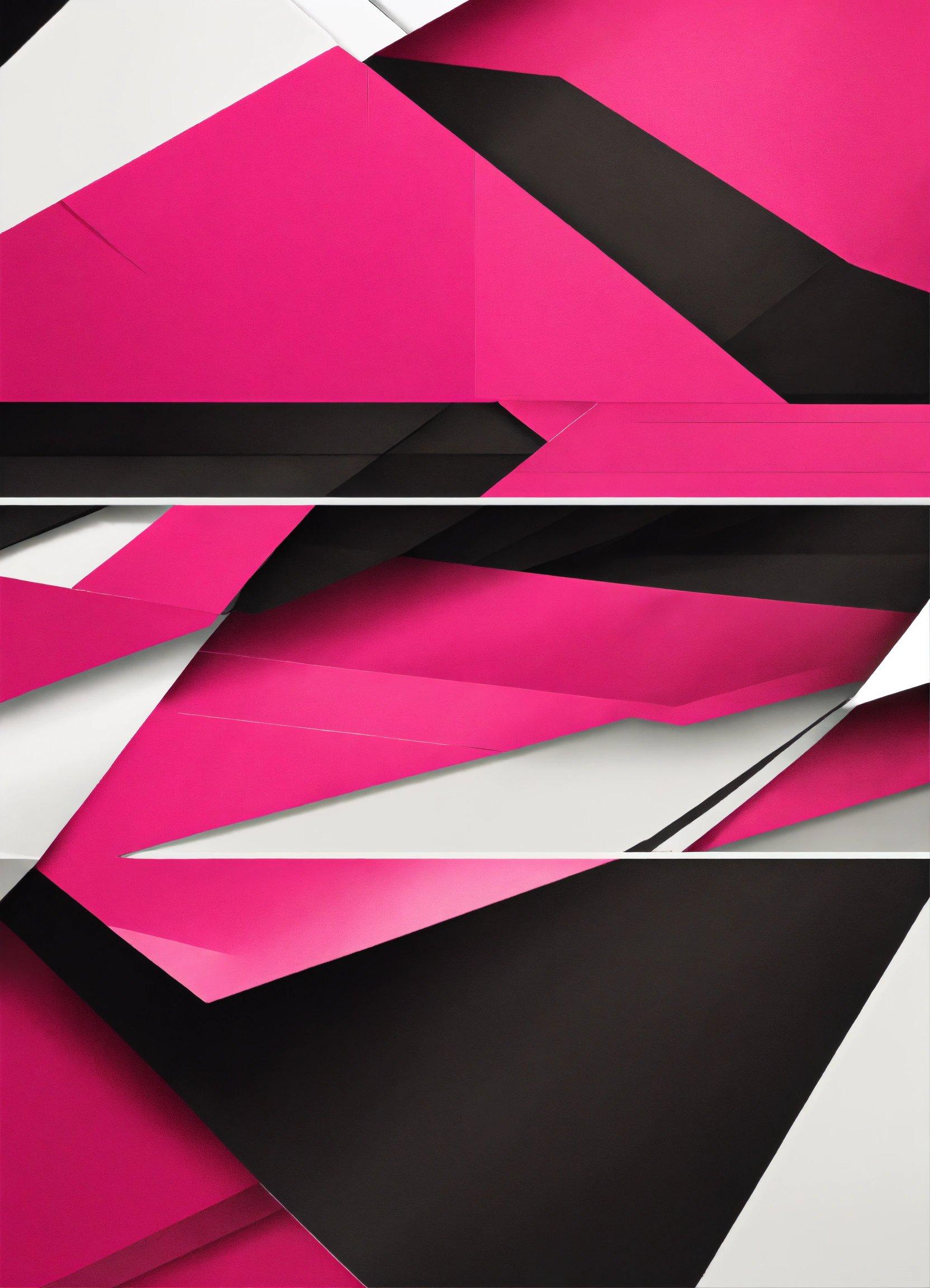 A Pink And Black Abstract Background With Black And White Lines