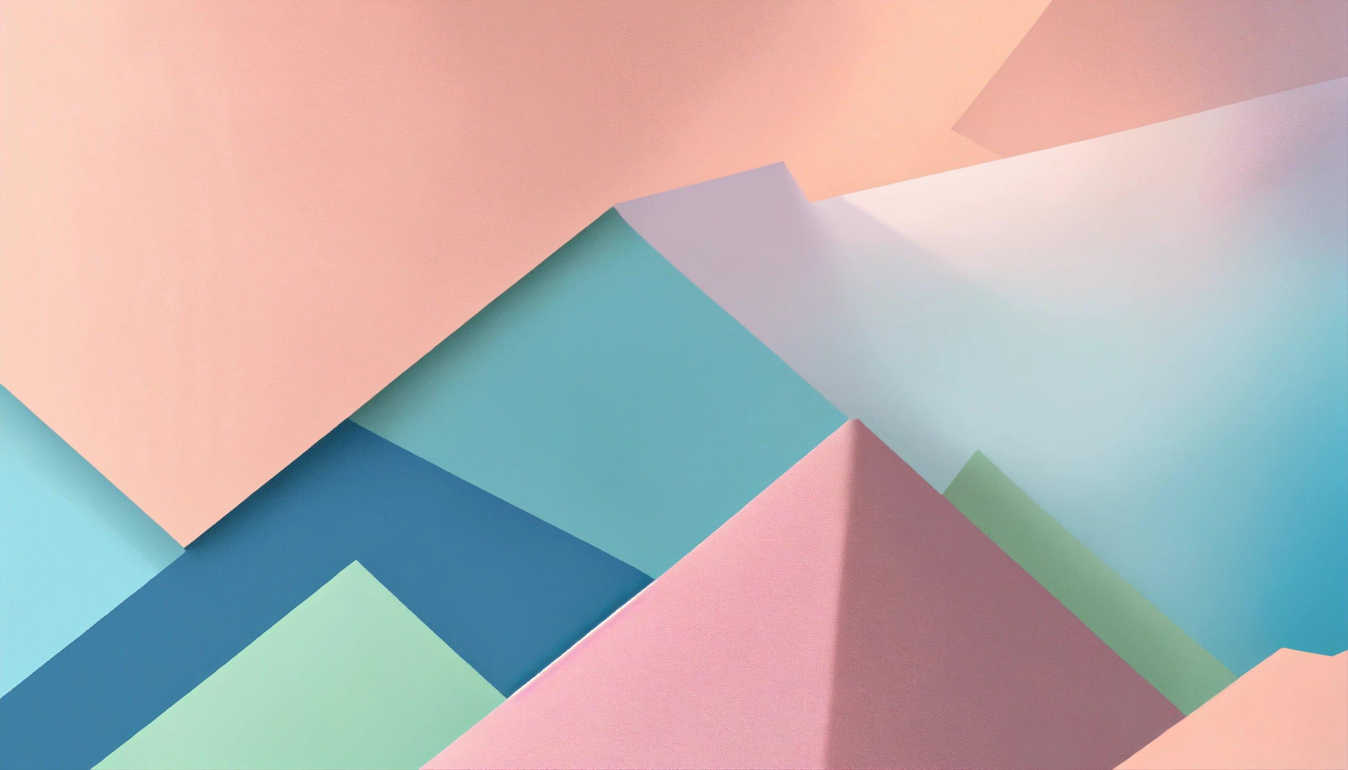 A Pink And Blue Abstract Background With Overlapping Shapes