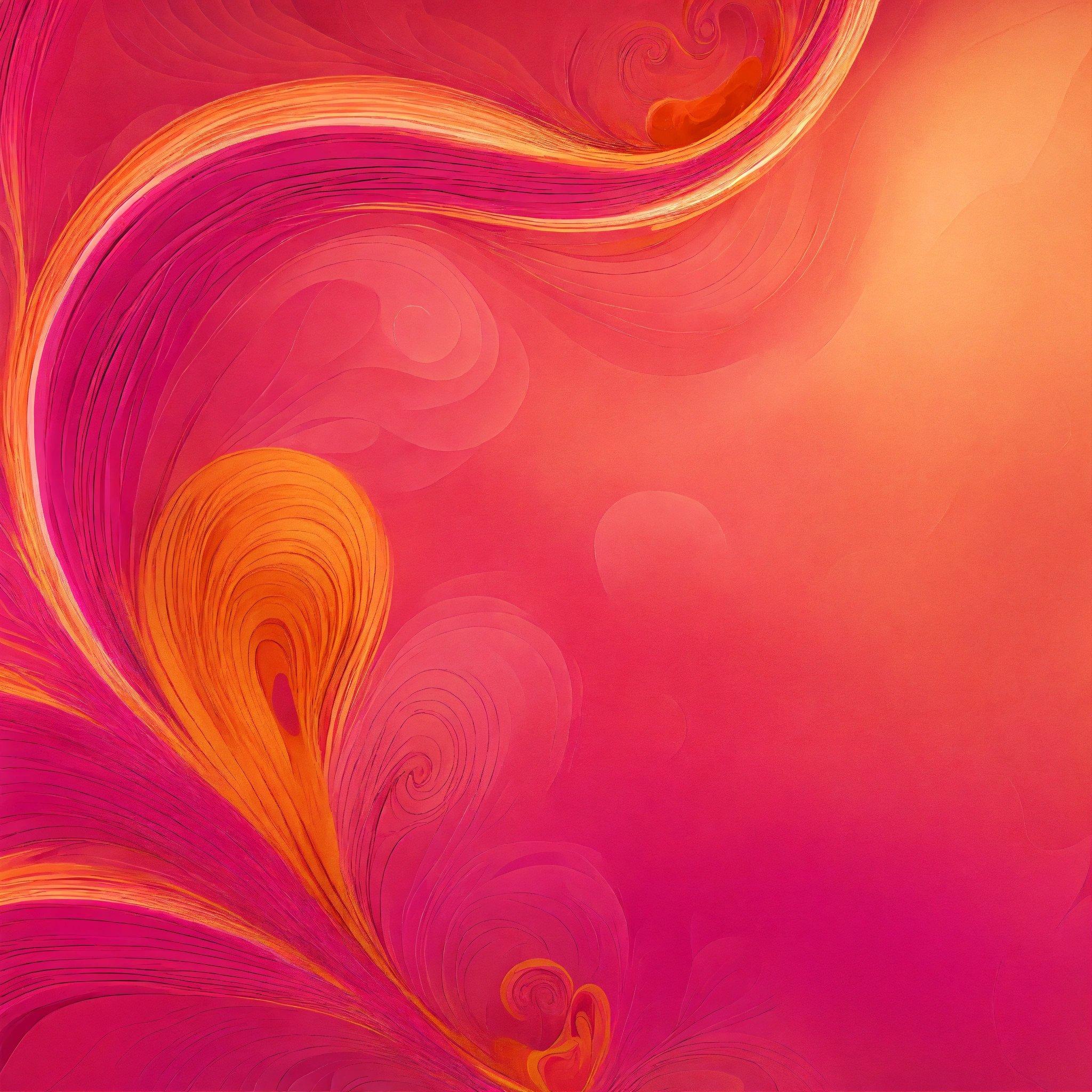 A Pink And Orange Abstract Background With Swirls