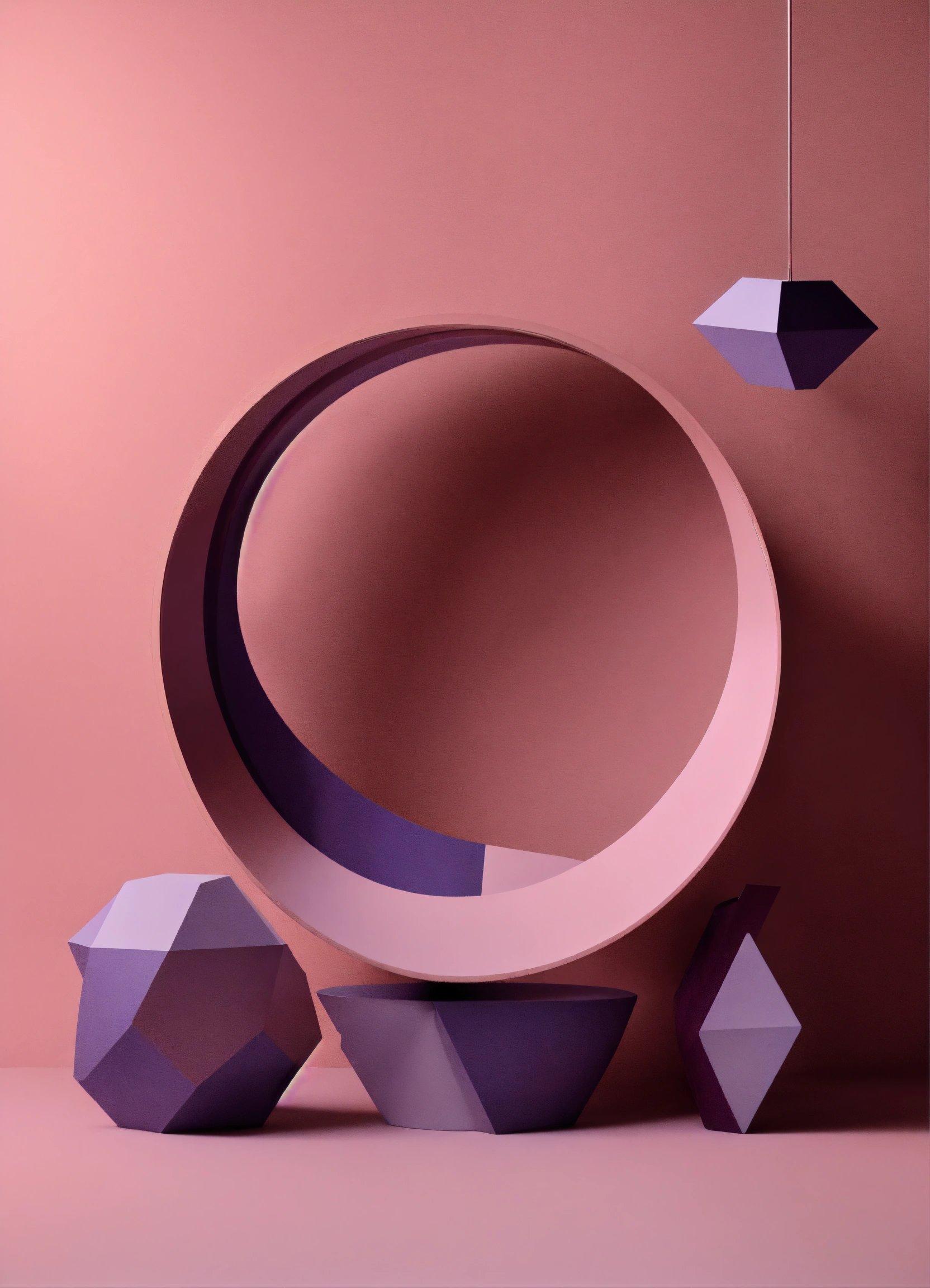 A Pink And Purple Sculpture Sitting On Top Of A Table