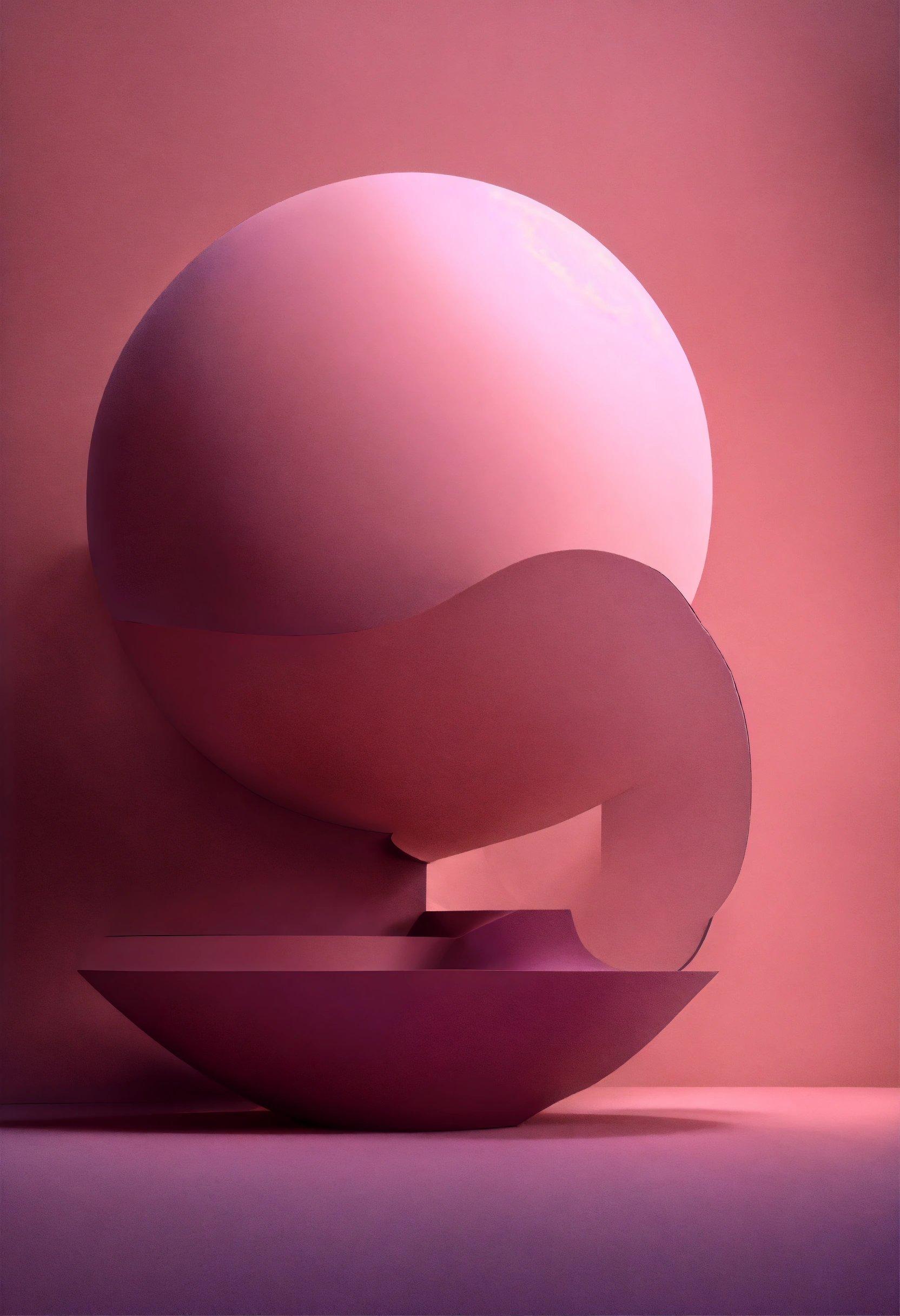 A Pink Sculpture Sitting On Top Of A Table