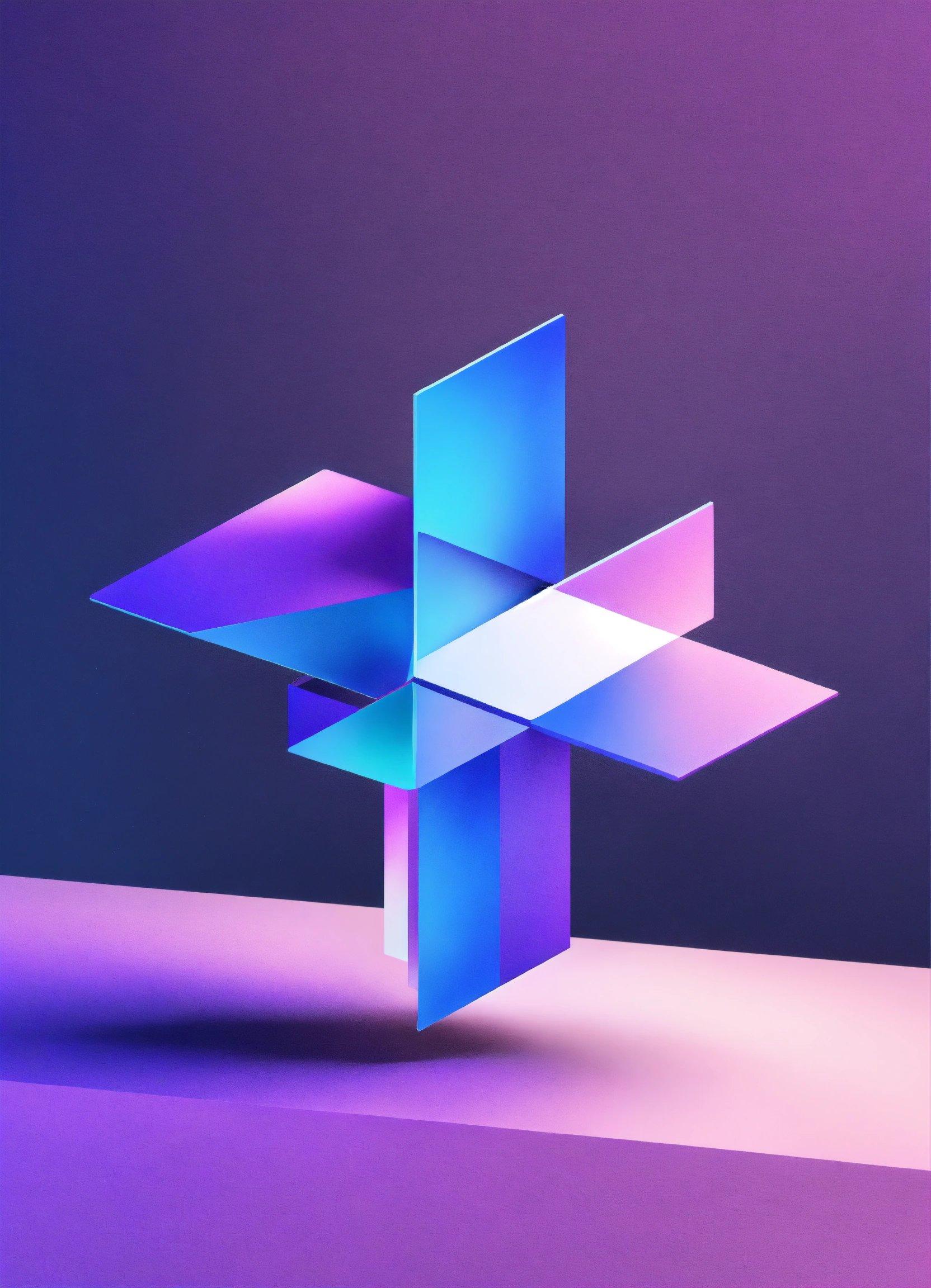 A Purple And Blue Abstract Background With A Cross