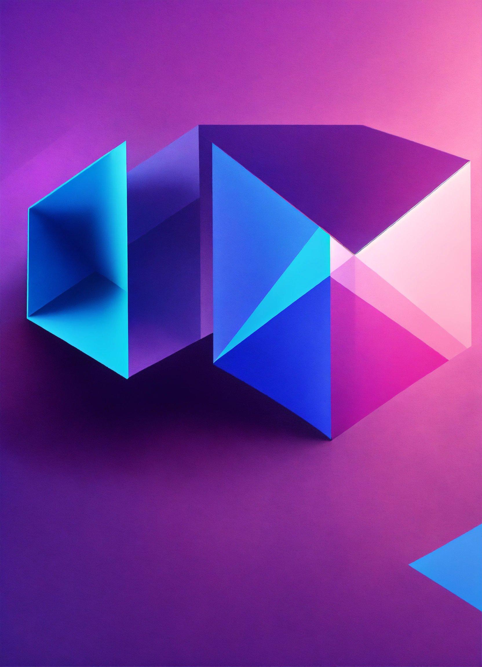 A Purple And Blue Abstract Background With A Triangular Shape