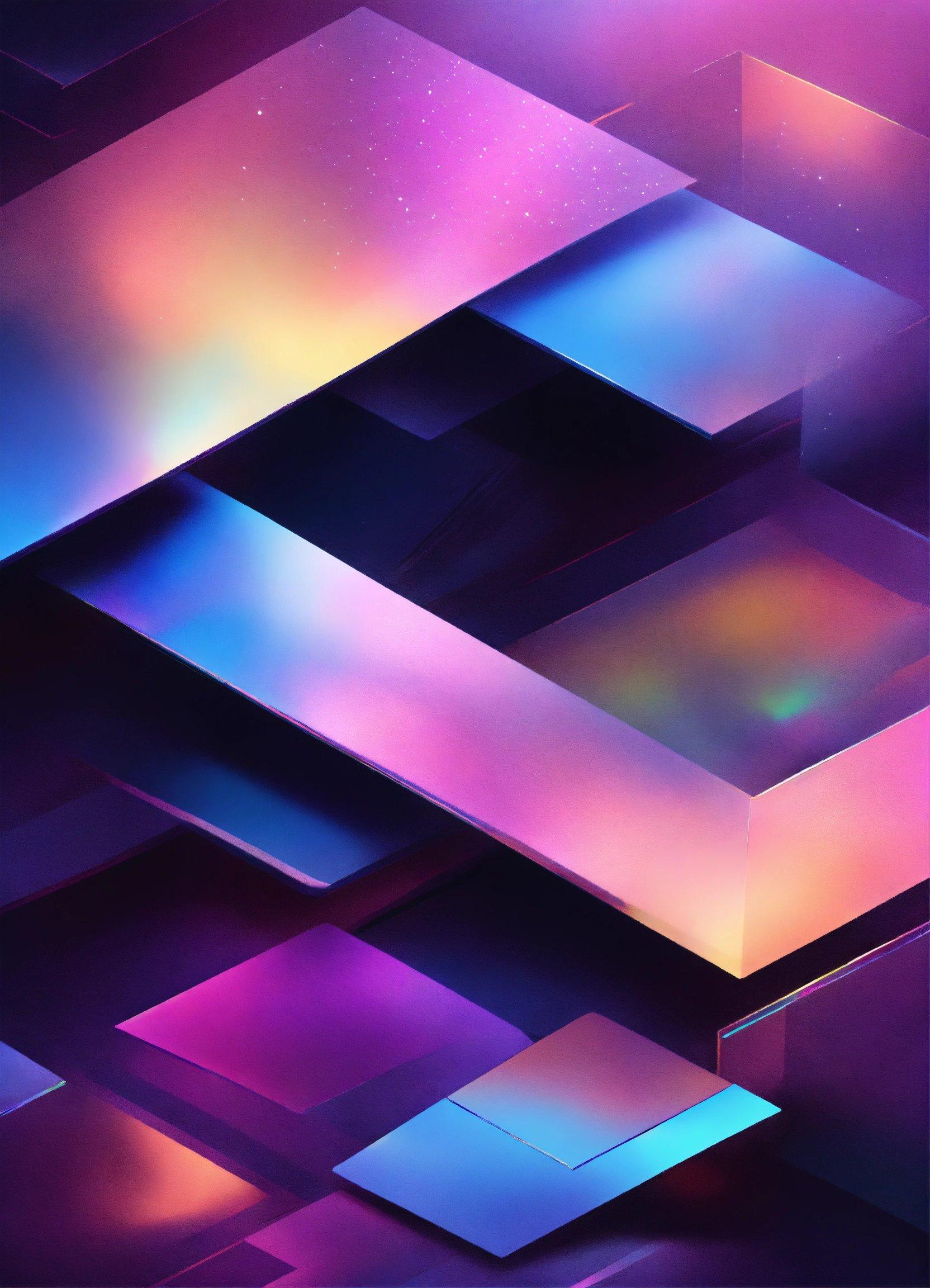 A Purple And Blue Abstract Background With Squares