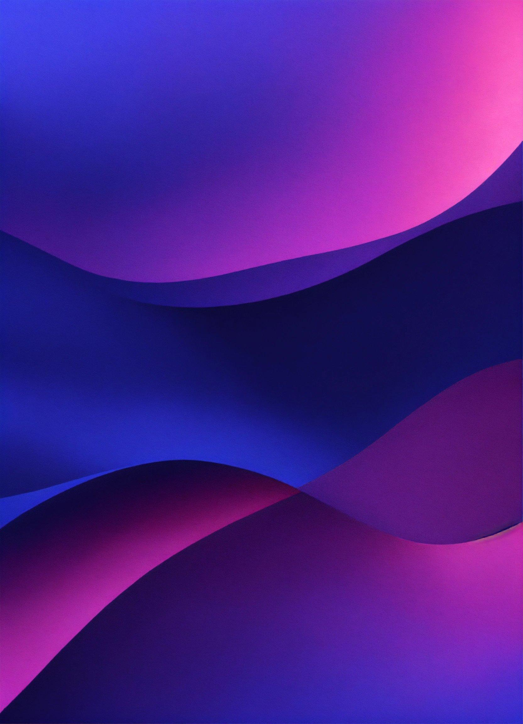 A Purple And Blue Abstract Background With Wavy Shapes