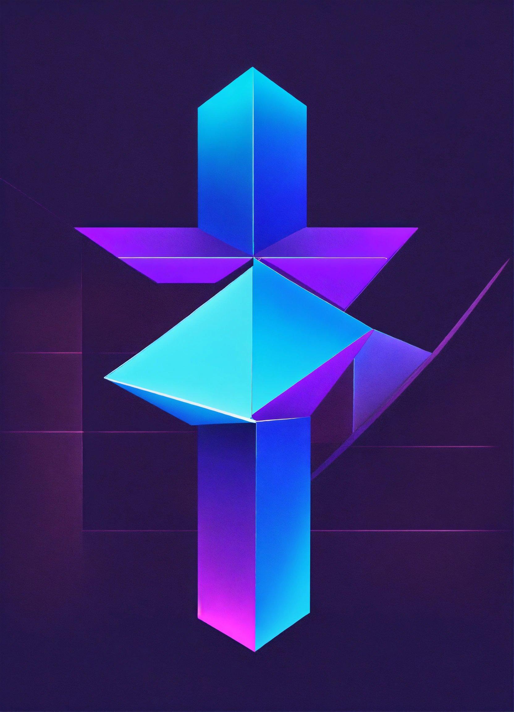 A Purple And Blue Abstract Design On A Black Background