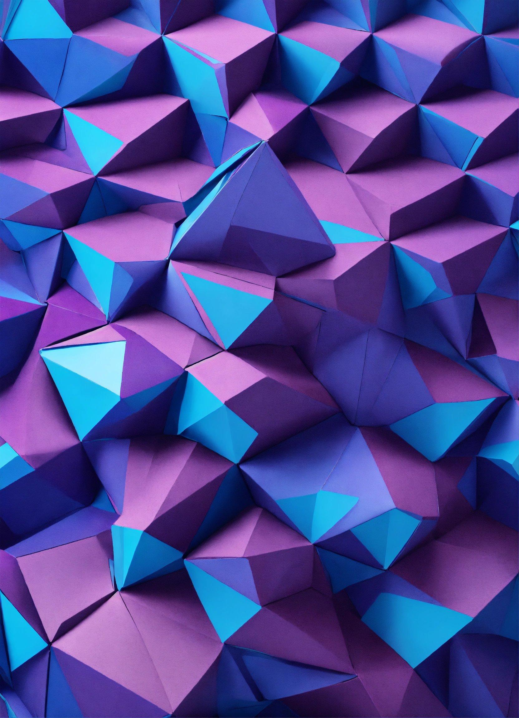 A Purple And Blue Background With A Lot Of Triangles