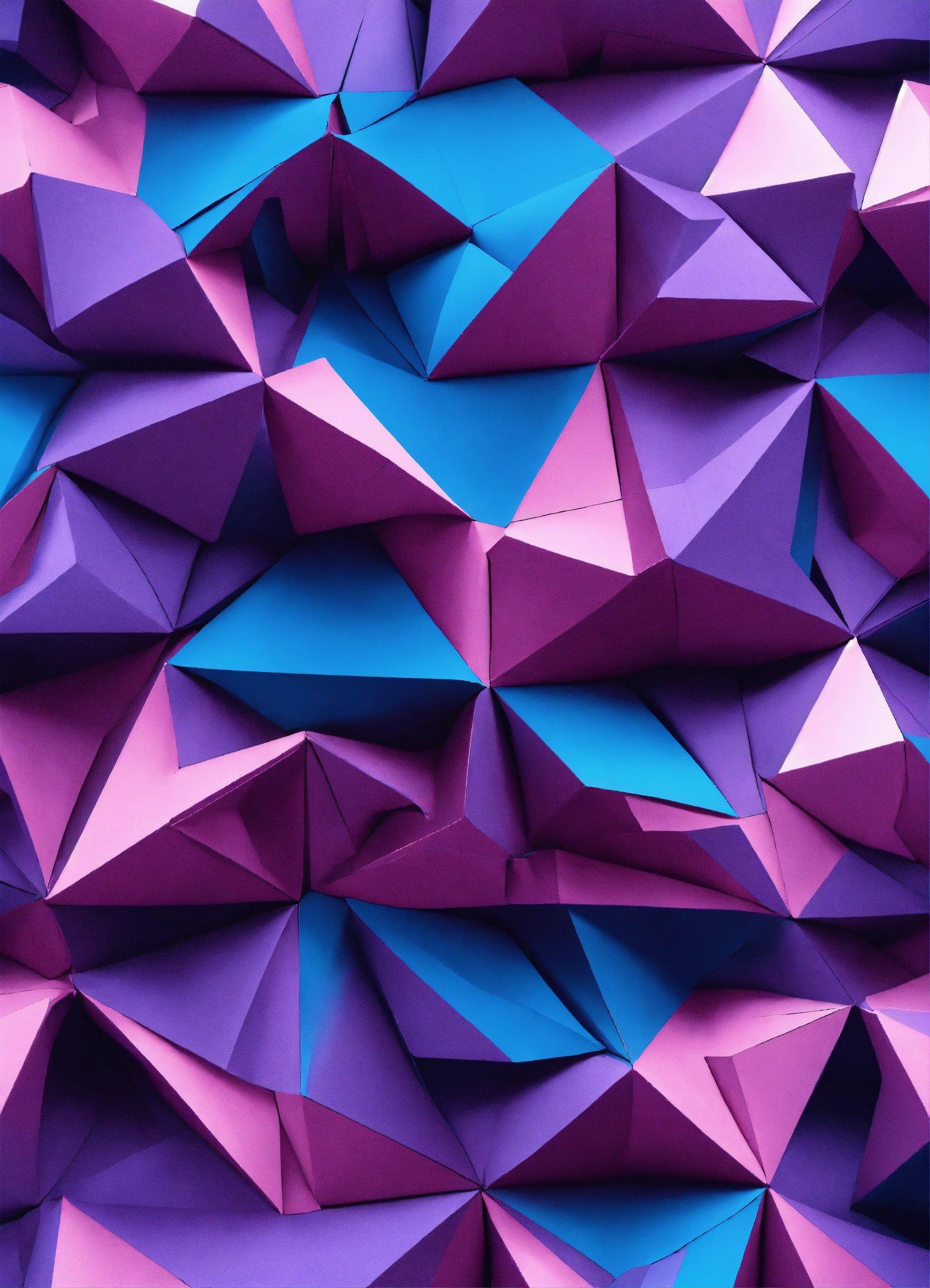 A Purple And Blue Background With Many Different Shapes