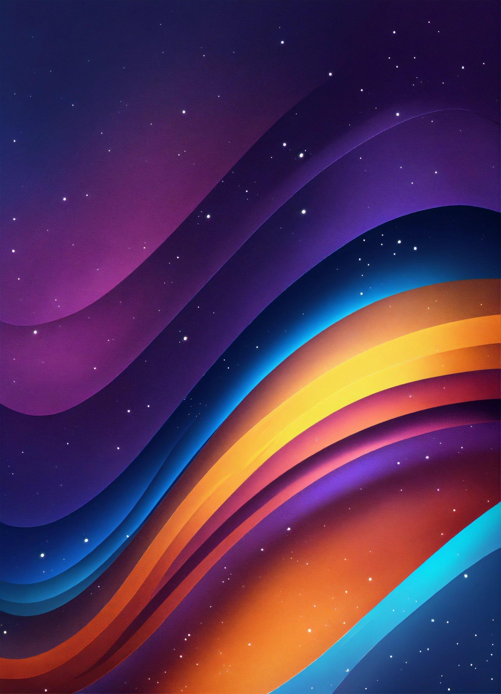 A Purple And Orange Abstract Background With Stars