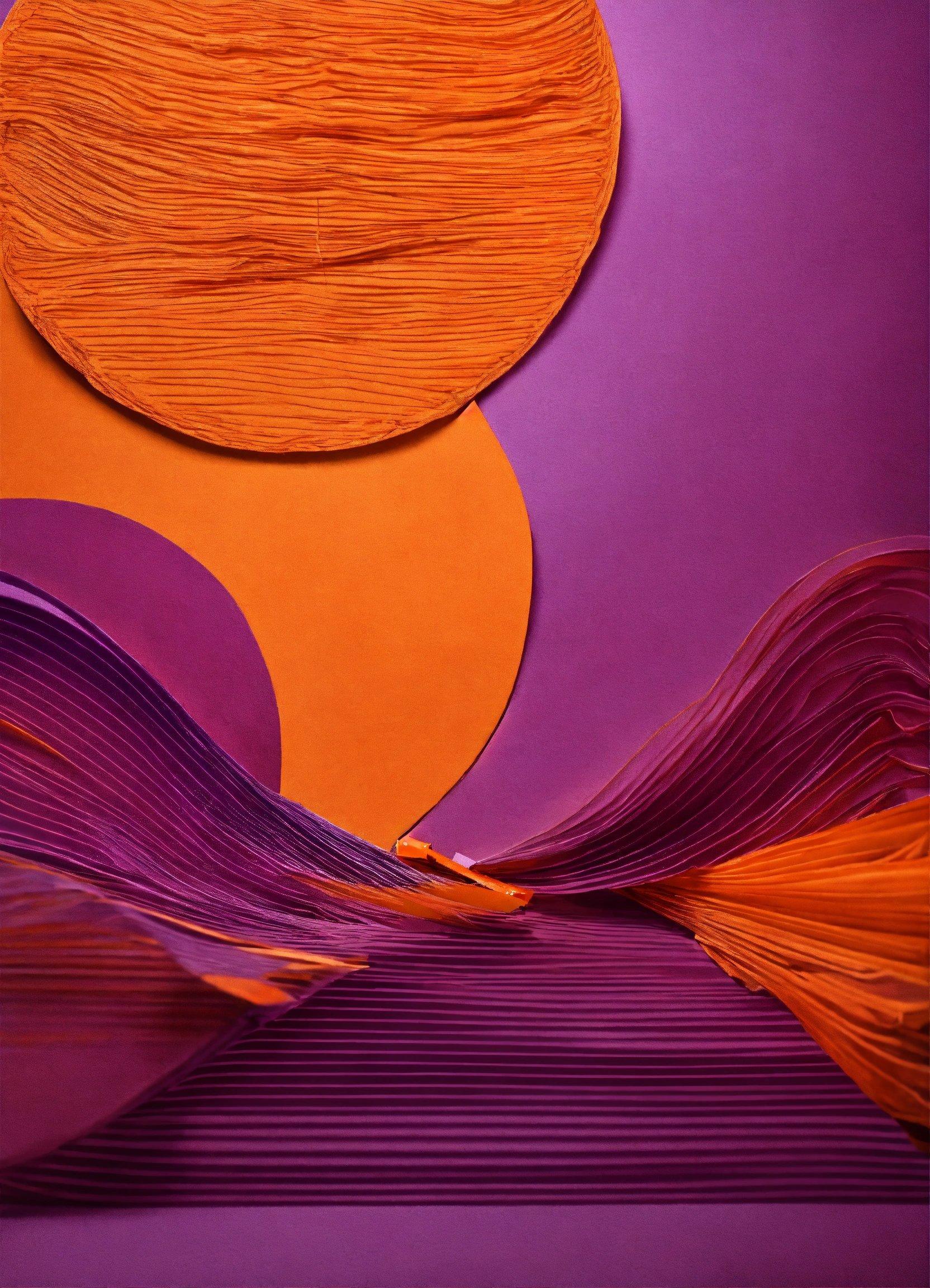 A Purple And Orange Abstract Painting On A Purple Background