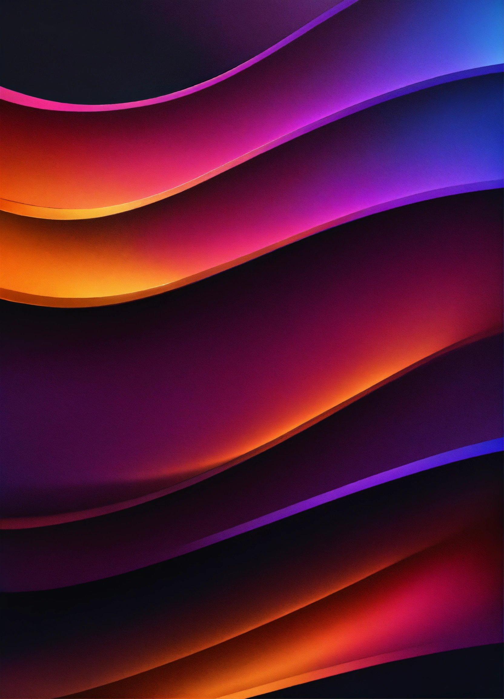 A Purple And Orange Background With Wavy Lines