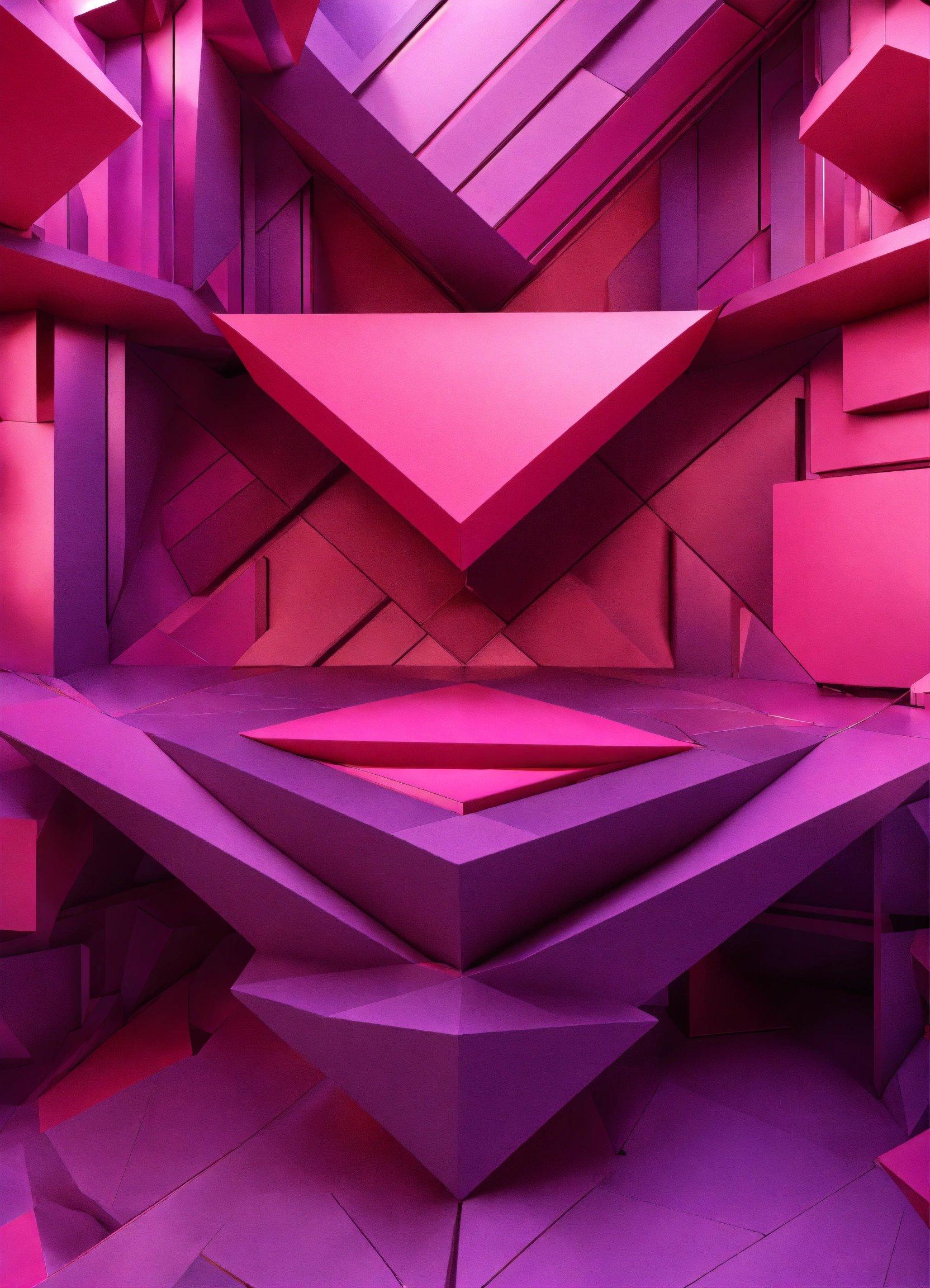 A Purple And Pink Abstract Background With Geometric Shapes