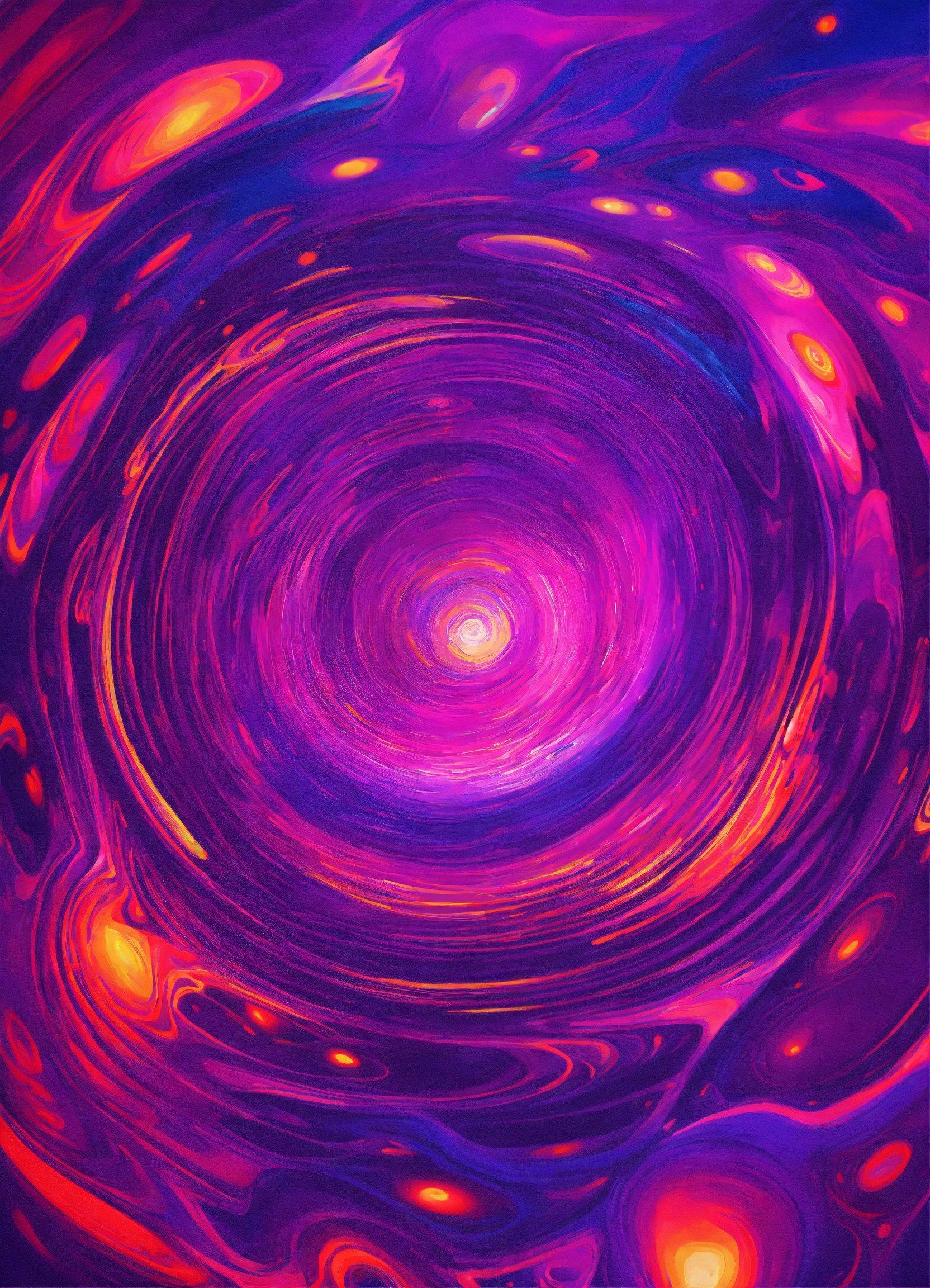 A Purple And Red Swirl With A Black Background