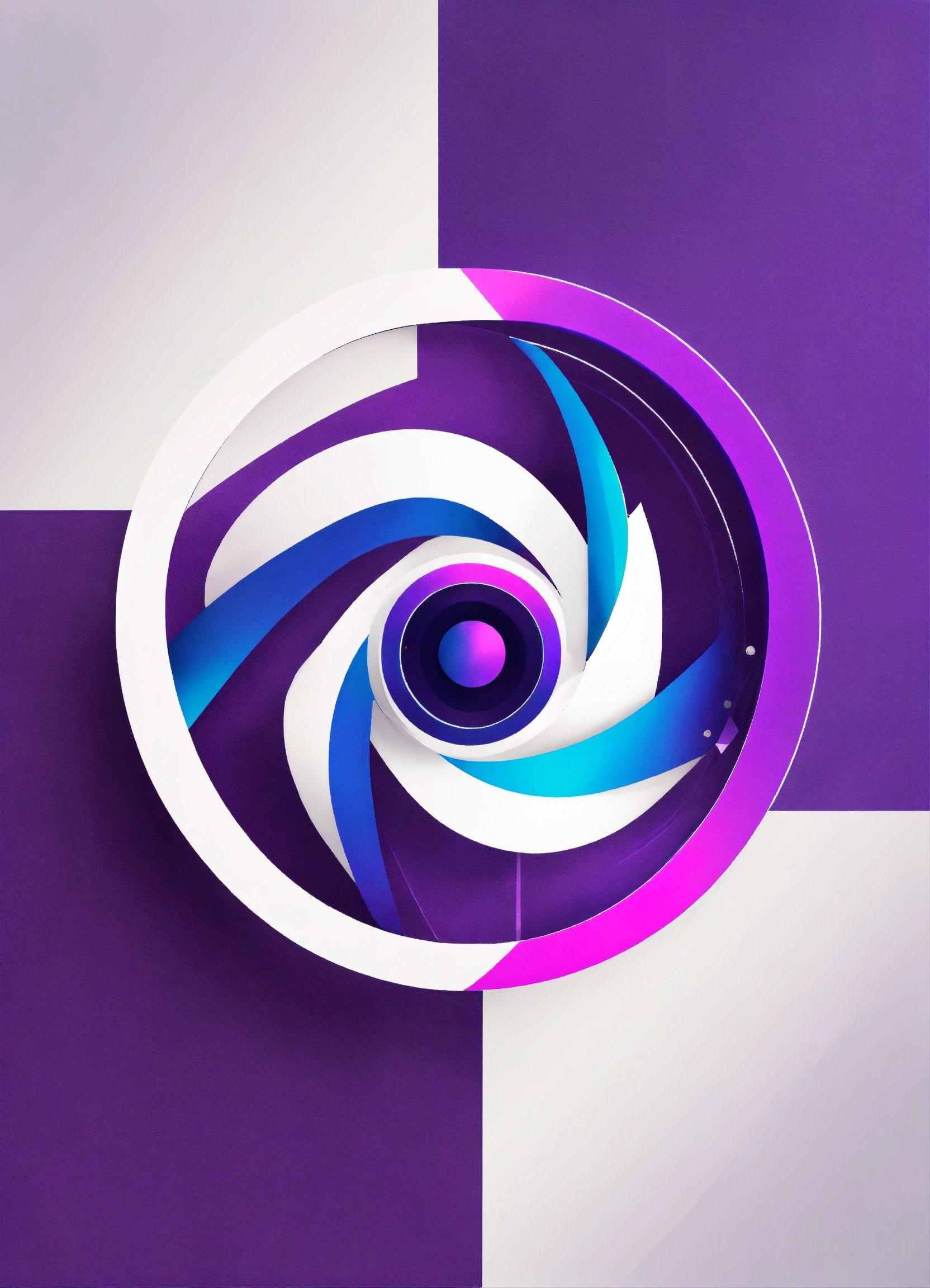 A Purple And White Circular Object With A Purple Background