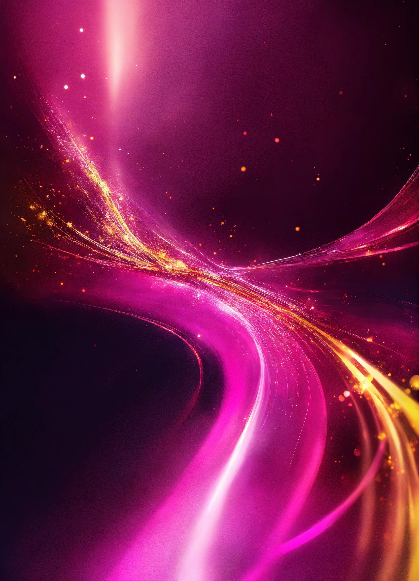 A Purple And Yellow Abstract Background With Light Streaks