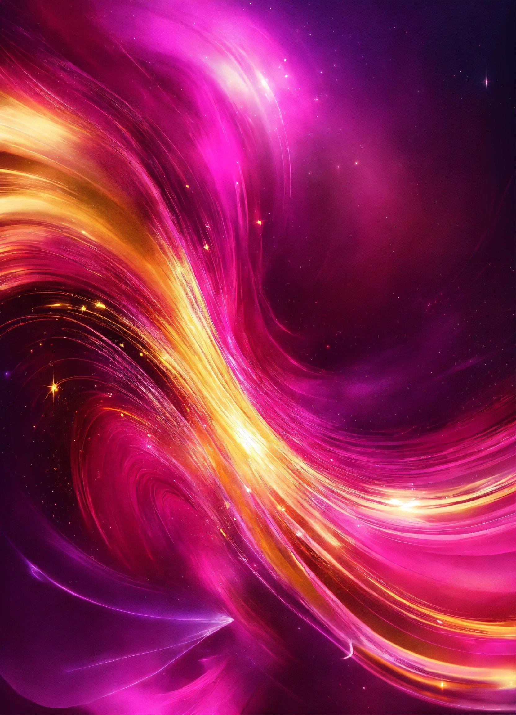 A Purple And Yellow Abstract Background With Stars