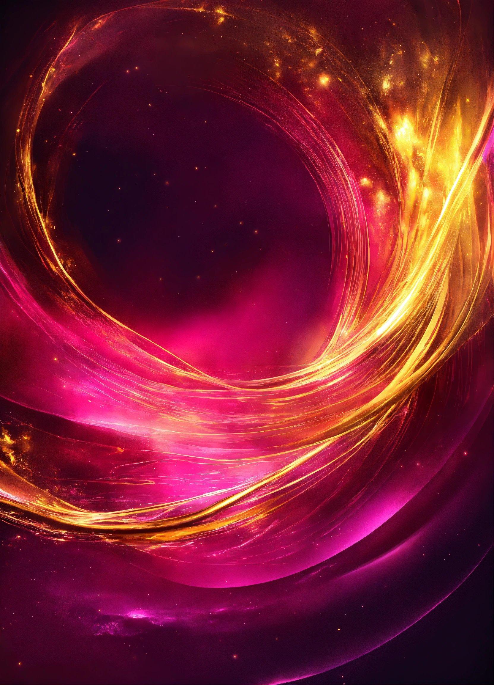 A Purple And Yellow Abstract Background With Swirls