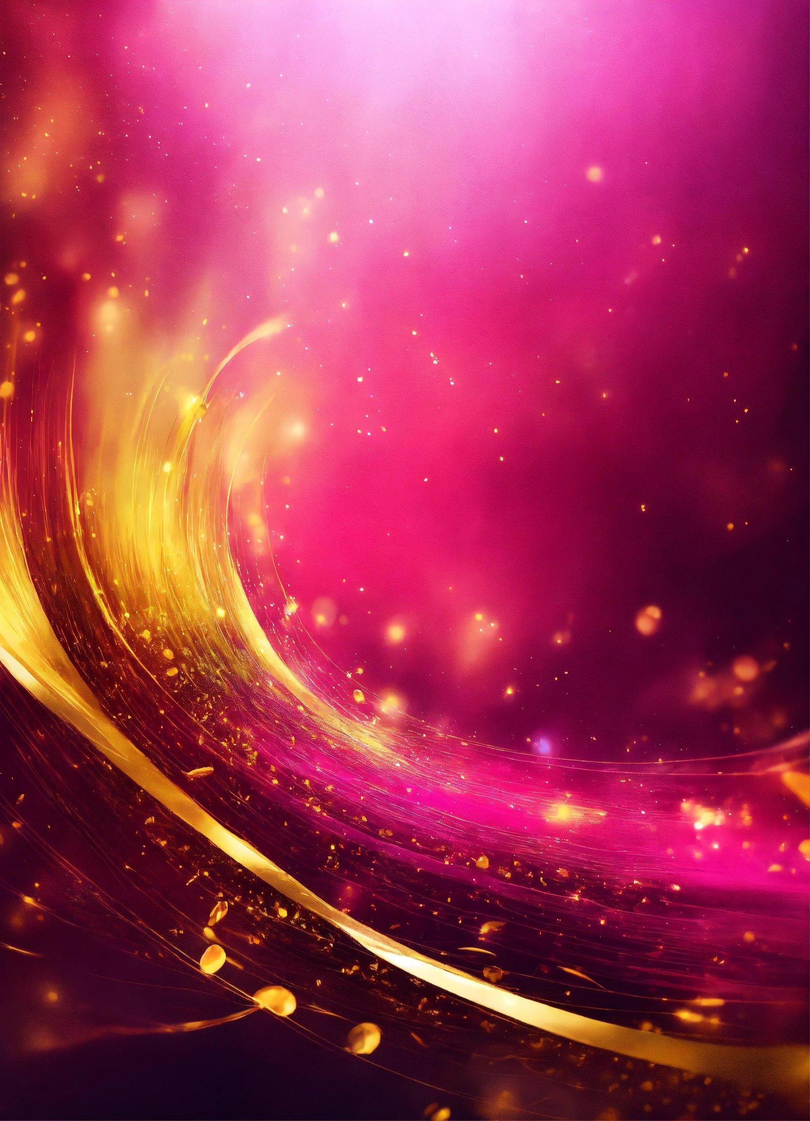 A Purple And Yellow Background With Gold Swirls