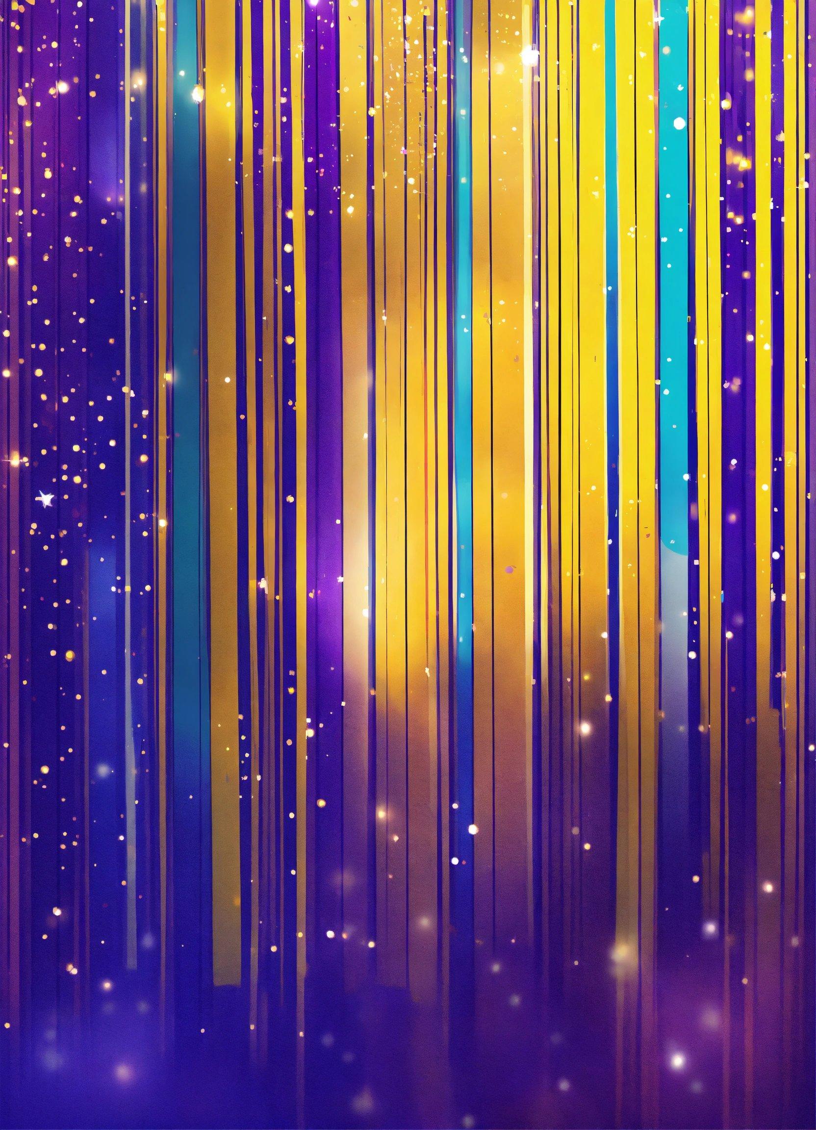 A Purple And Yellow Striped Background With Stars