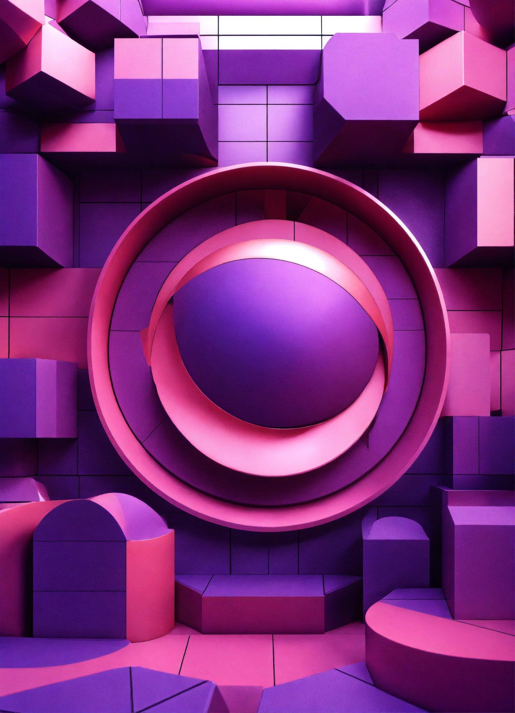 A Purple Background With A Circular Object In The Center