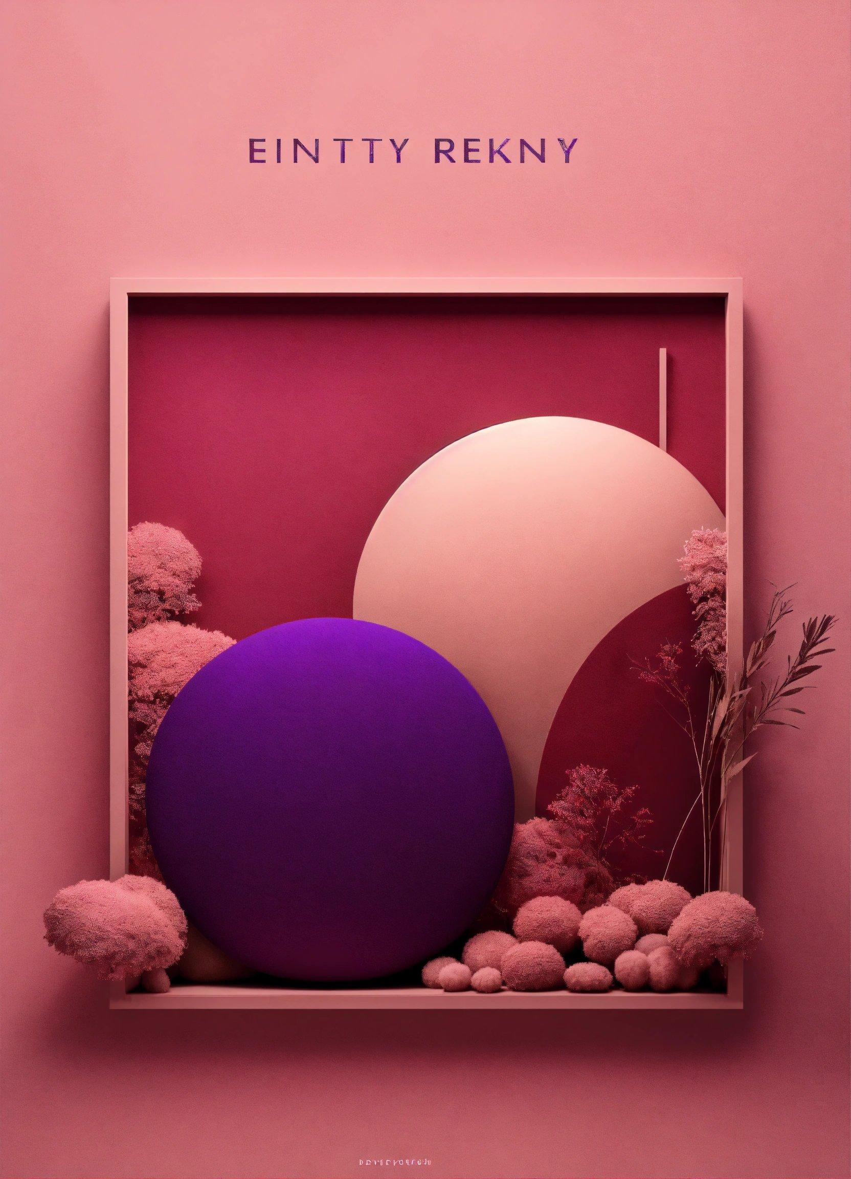 A Purple Ball And A White Ball In A Pink Box