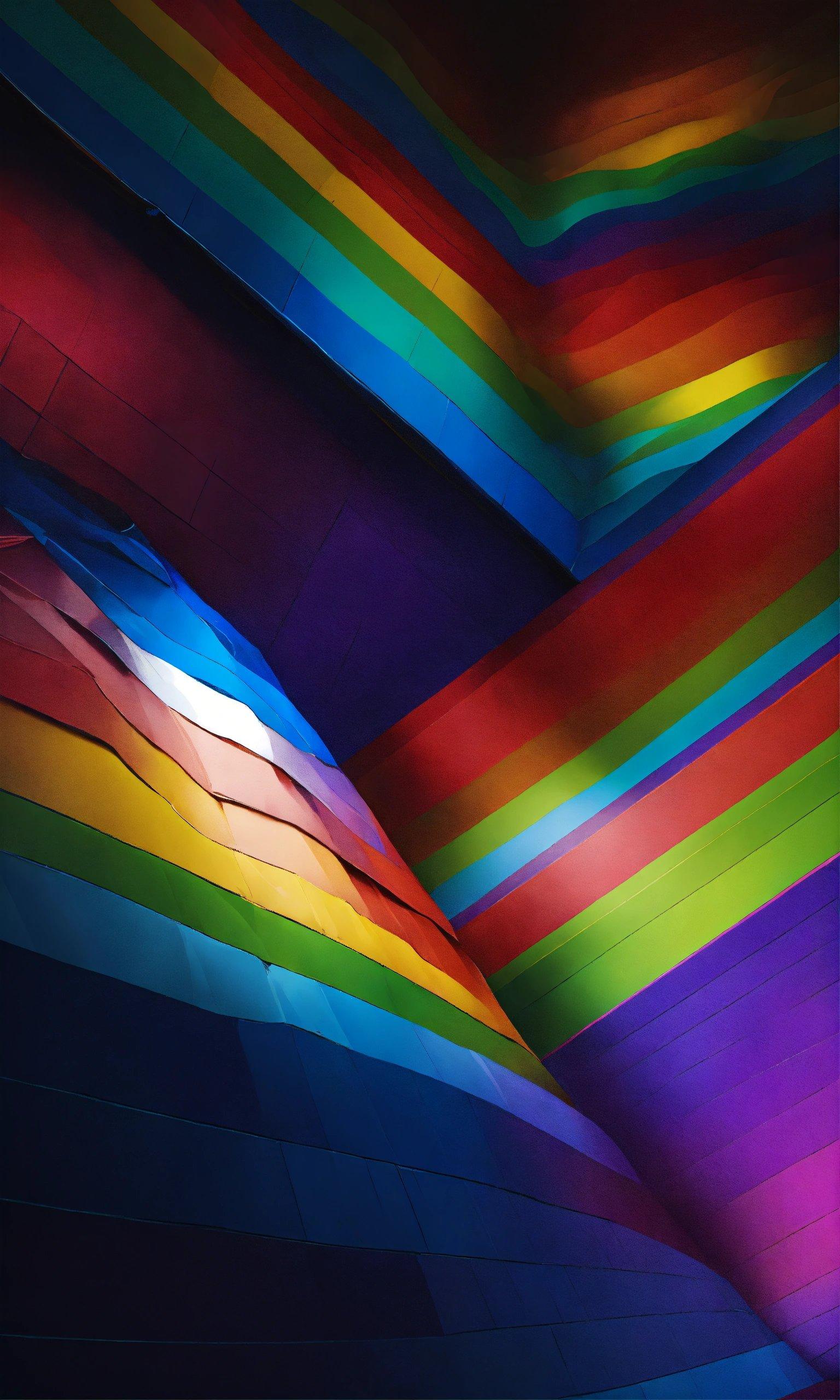 A Rainbow Colored Building With A Rainbow Colored Roof