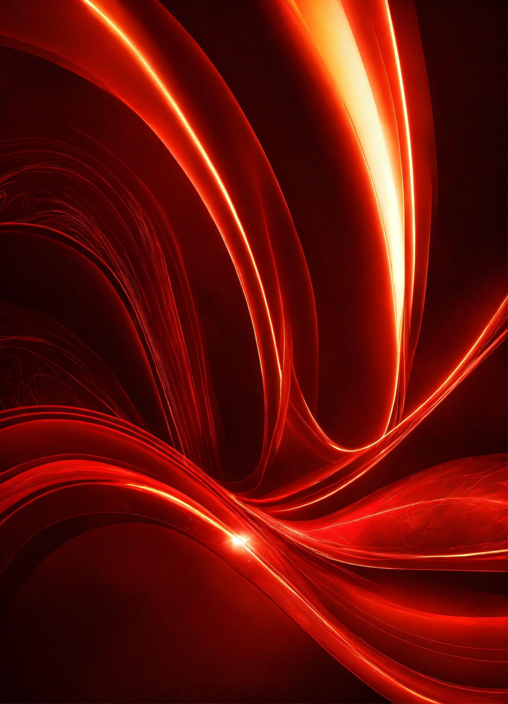 A Red Abstract Background With Lines And Curves