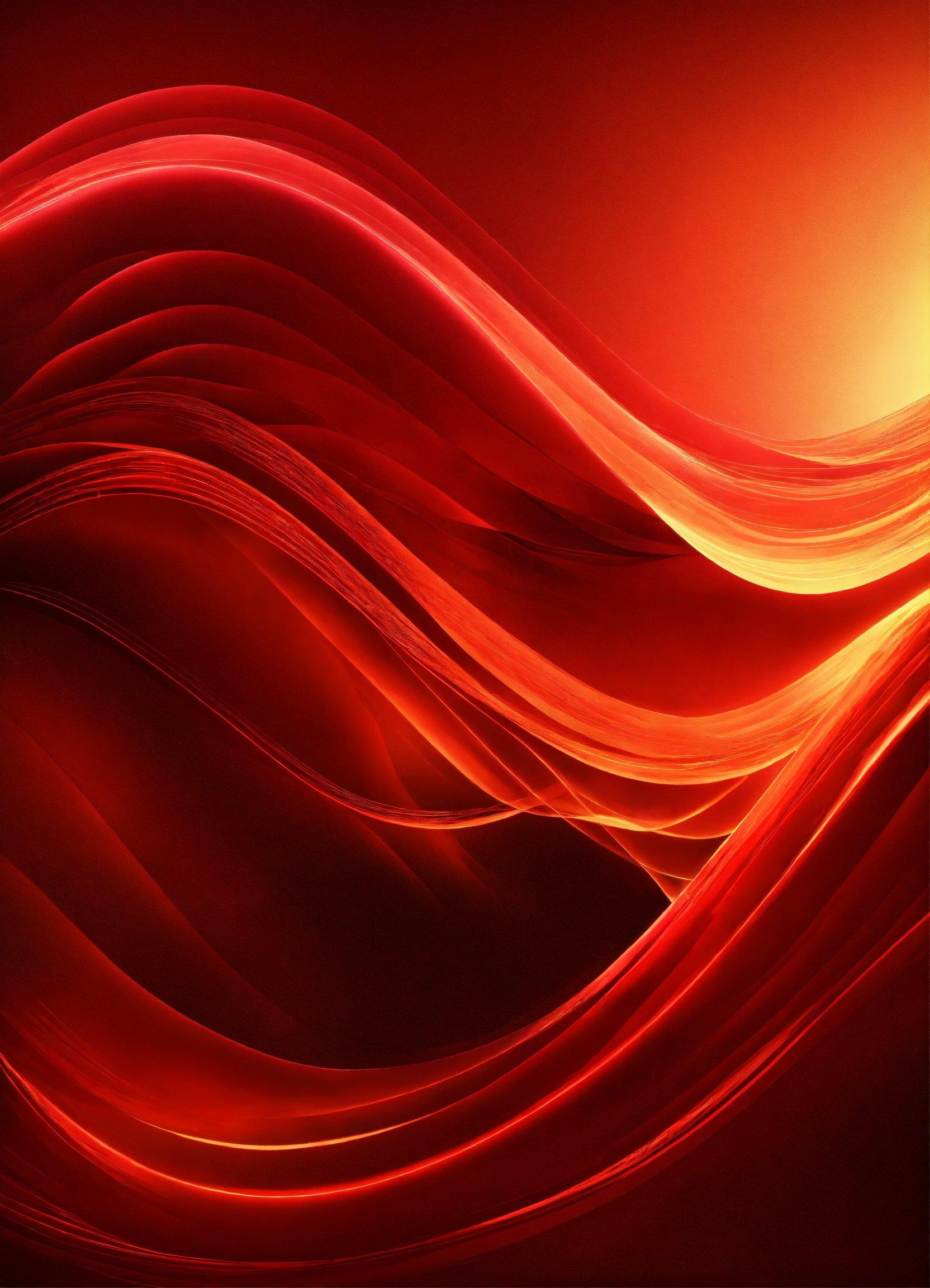 A Red Abstract Background With Wavy Lines