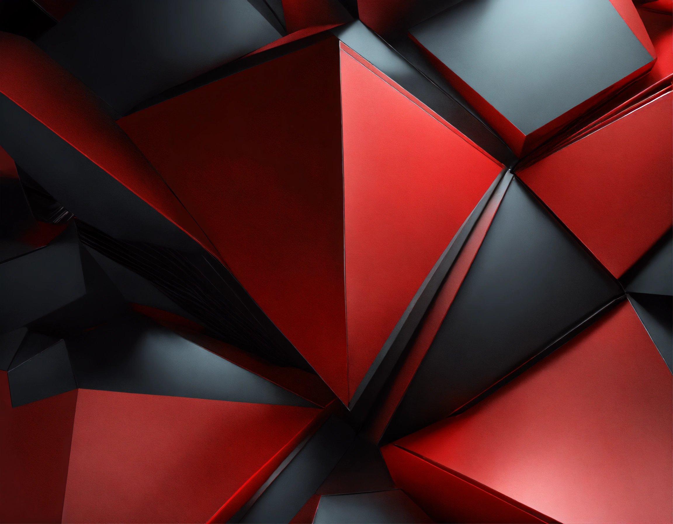 A Red And Black Abstract Background With A Lot Of Squares