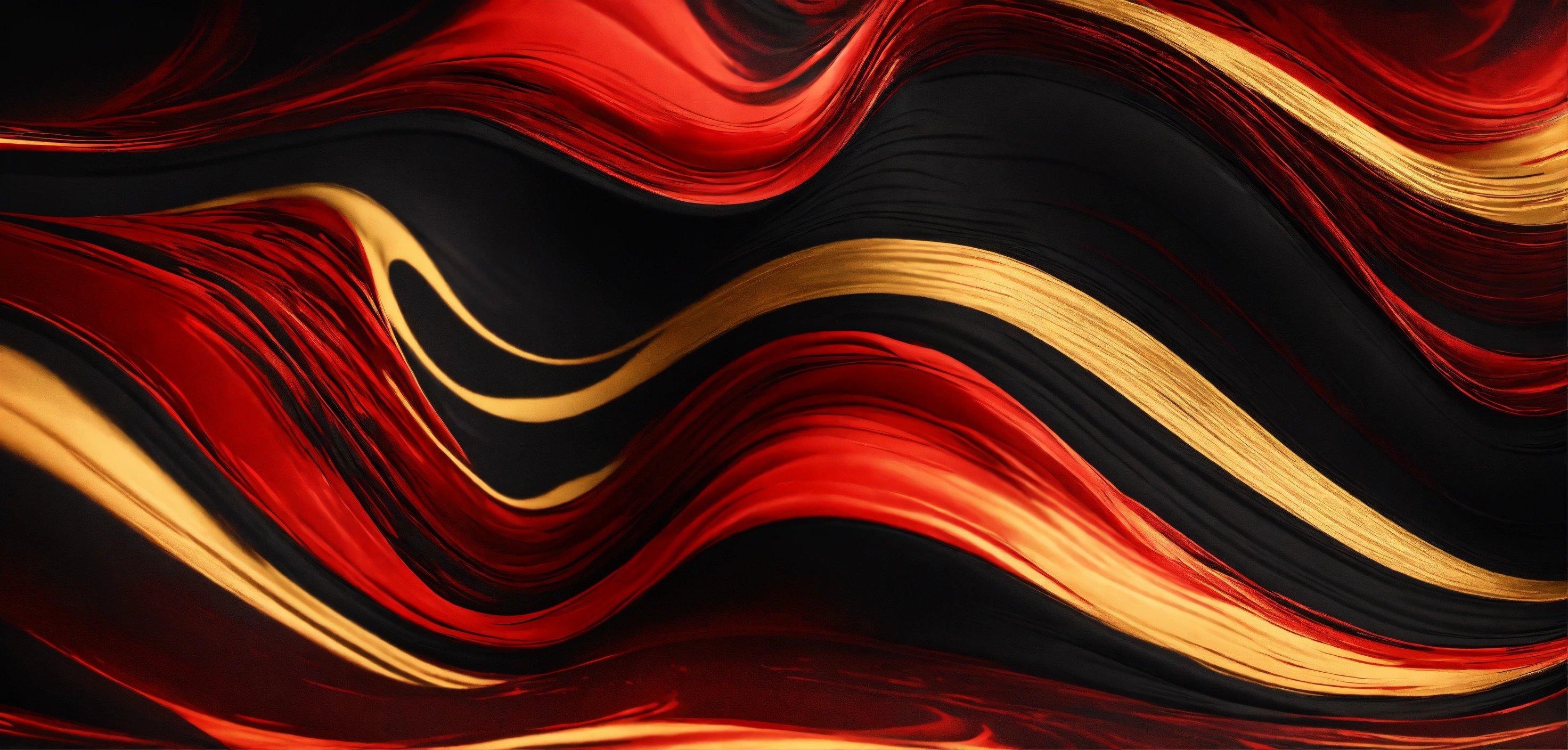 A Red And Black Background With Wavy Lines