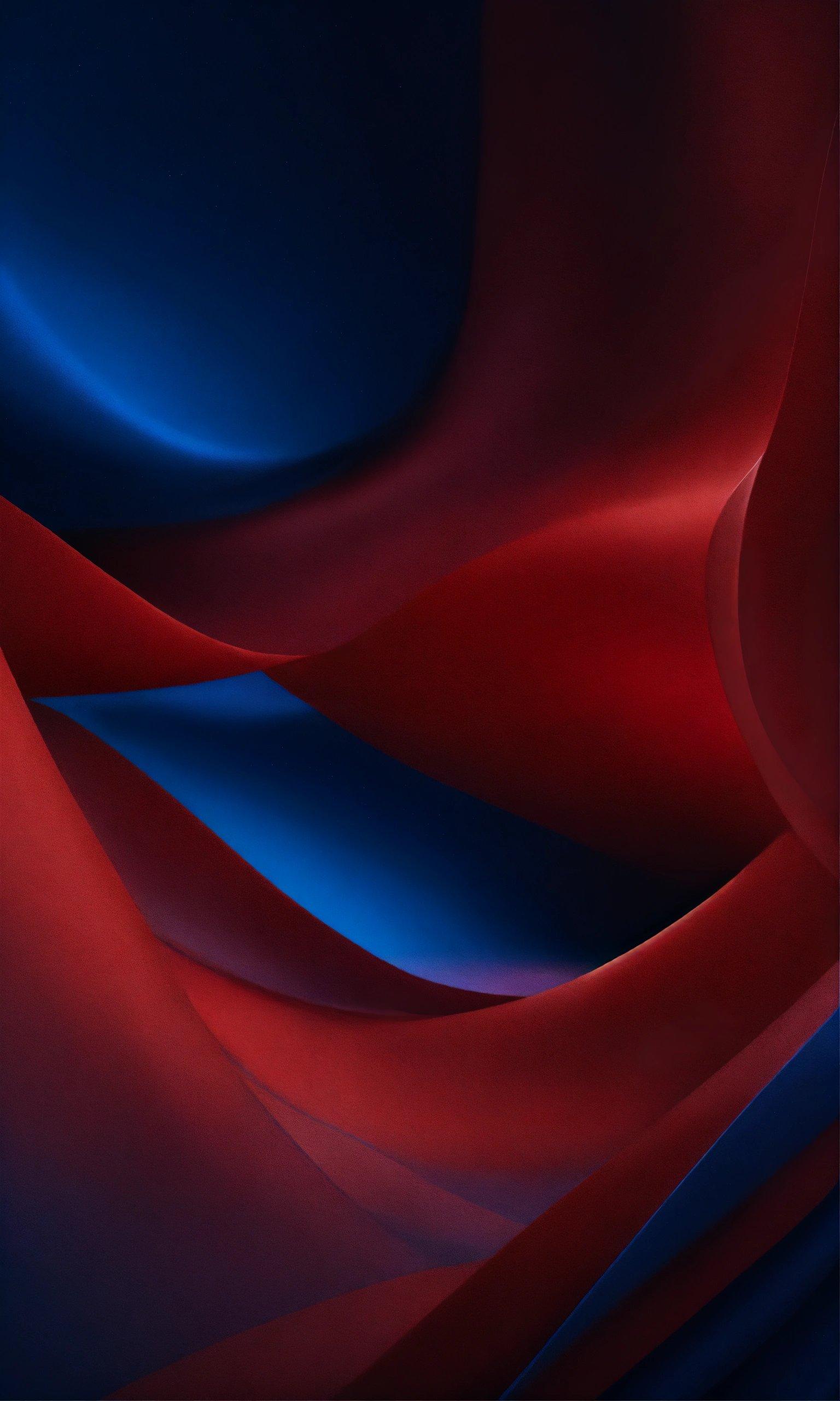 A Red And Blue Background With Wavy Lines