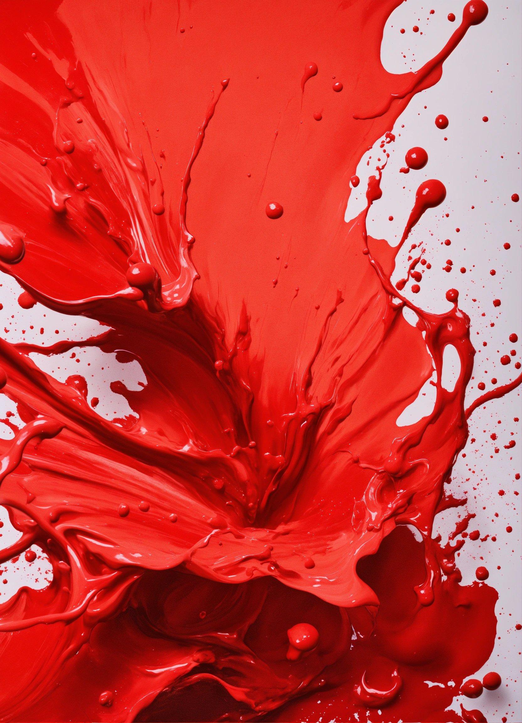 A Red Liquid Splashing On A White Surface