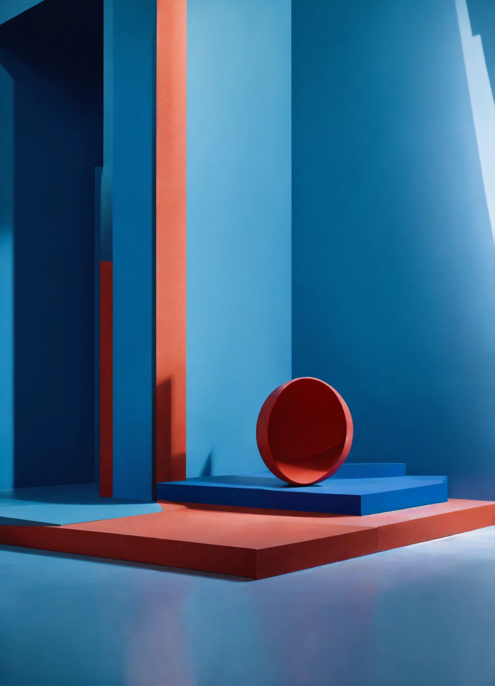 A Red Object Sitting On Top Of A Blue Platform