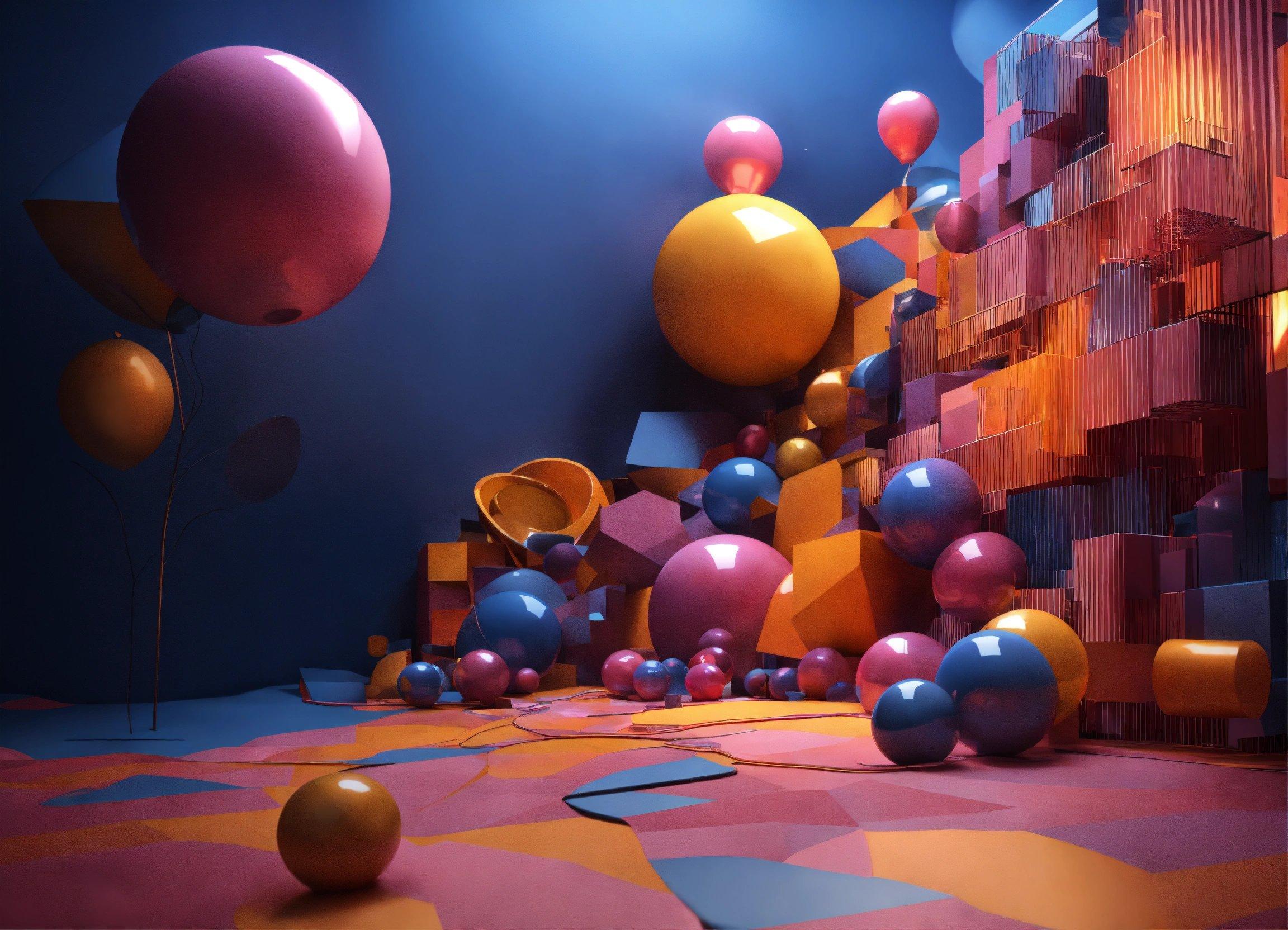 A Room Filled With Lots Of Colorful Balloons