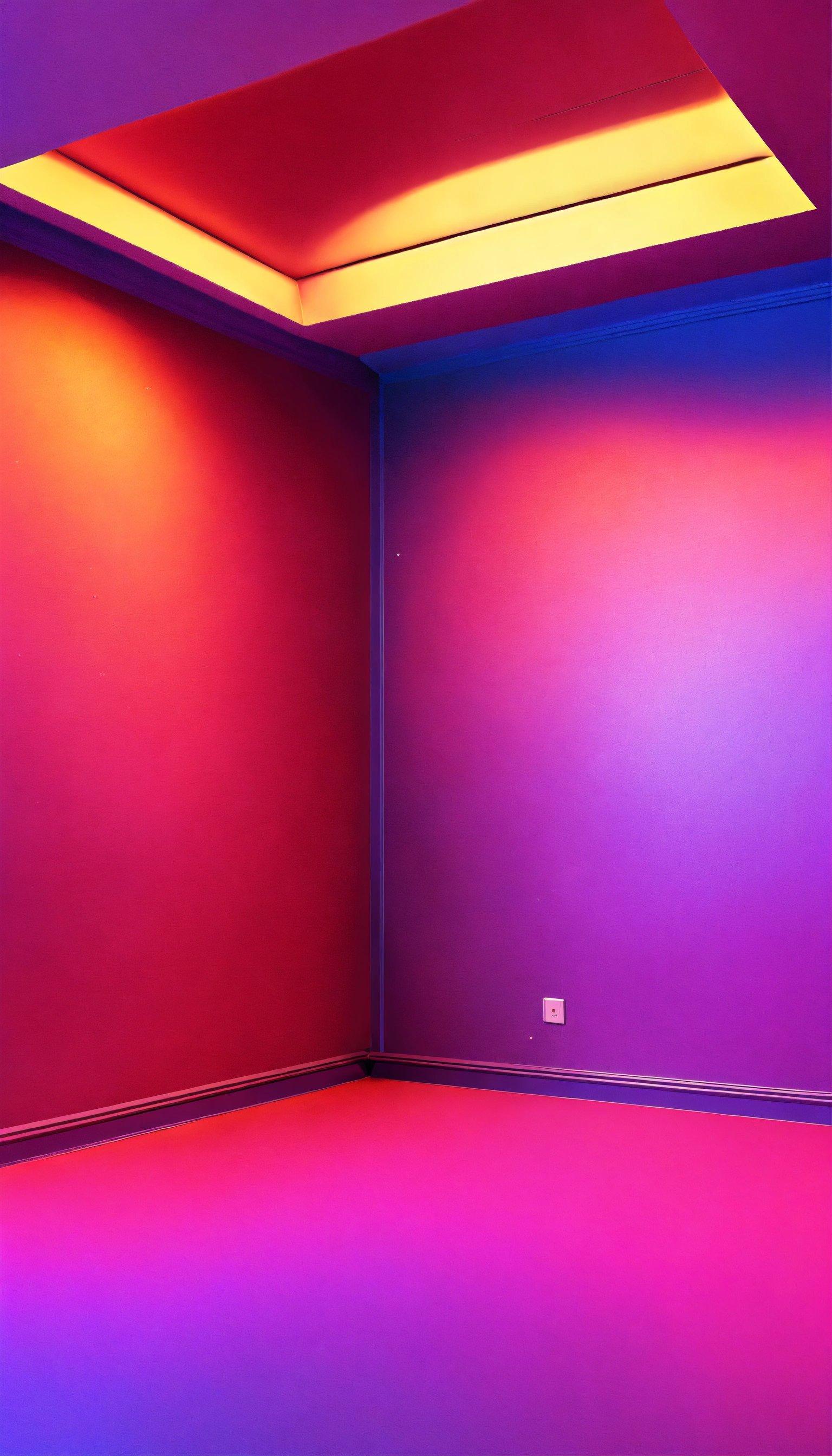 A Room With A Purple And Red Color Scheme