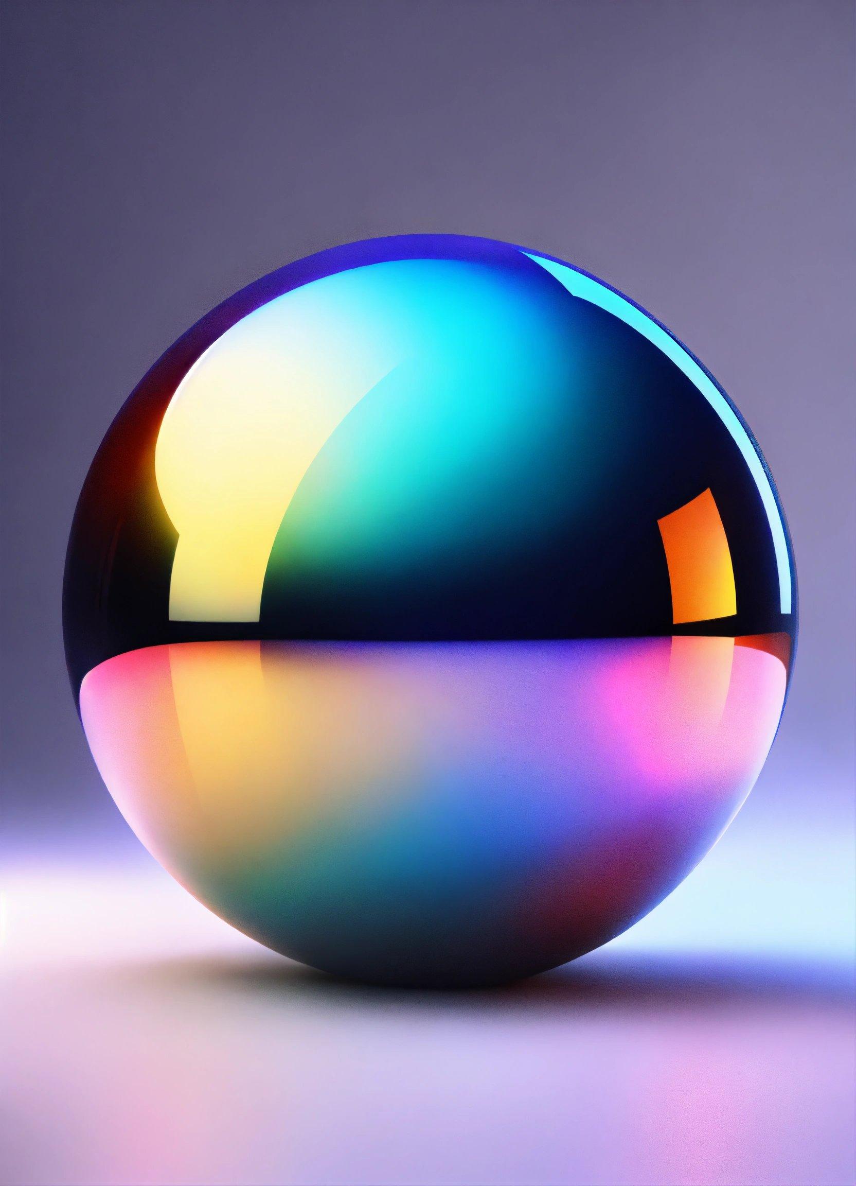 A Shiny Ball Sitting On Top Of A Table