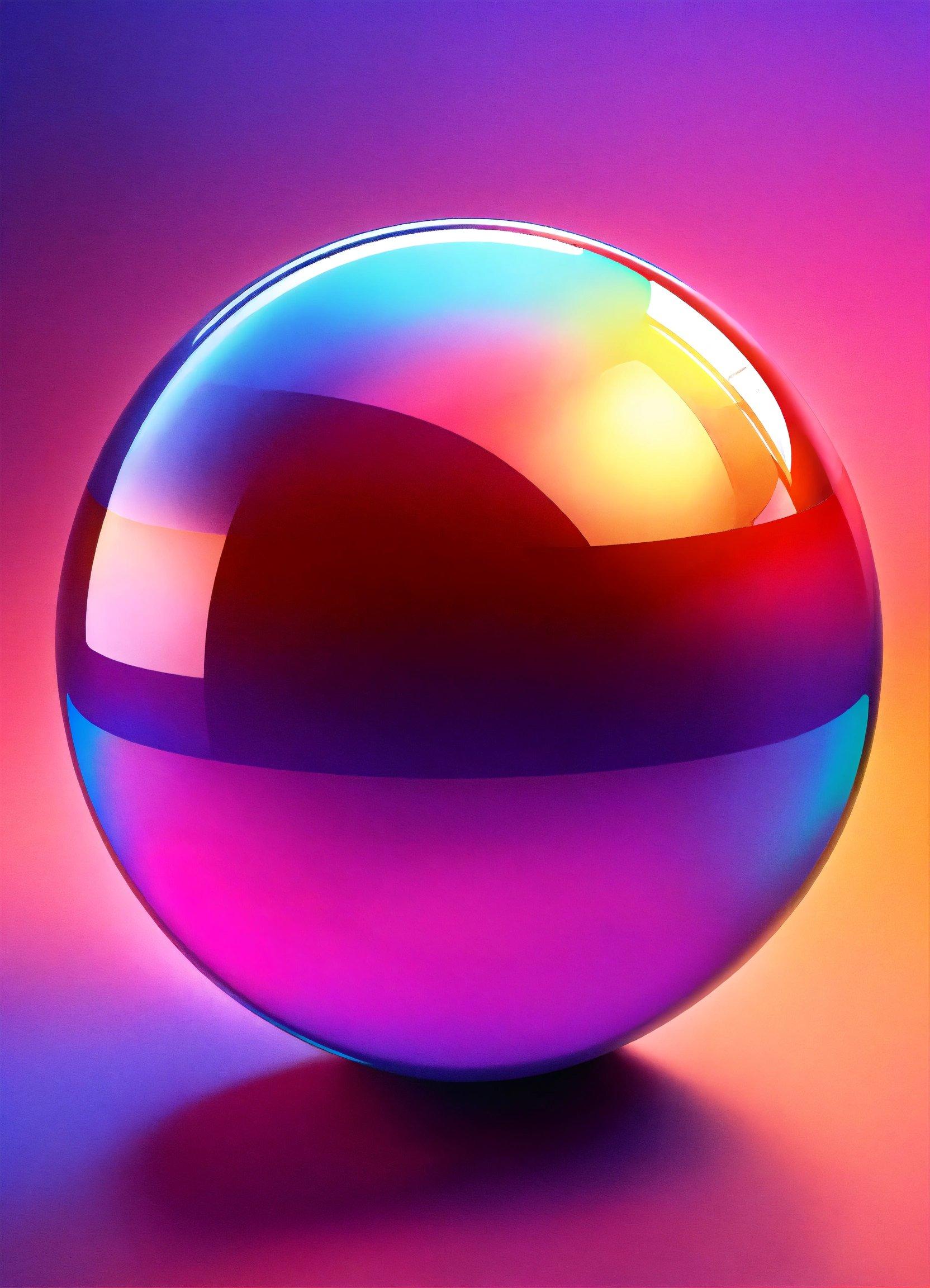 A Shiny Ball With A Pink And Blue Background