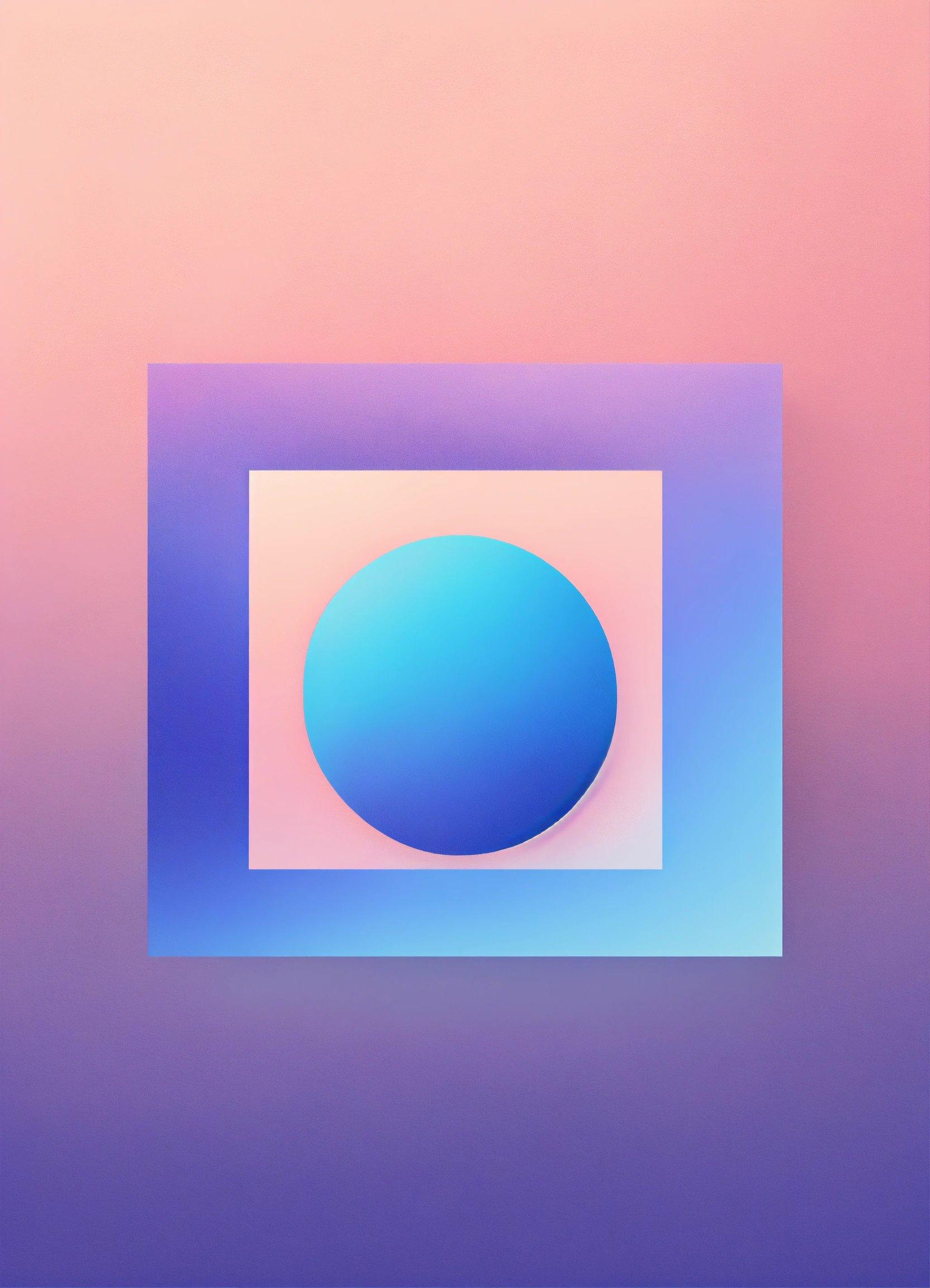 A Square With A Blue Circle In The Middle Of It