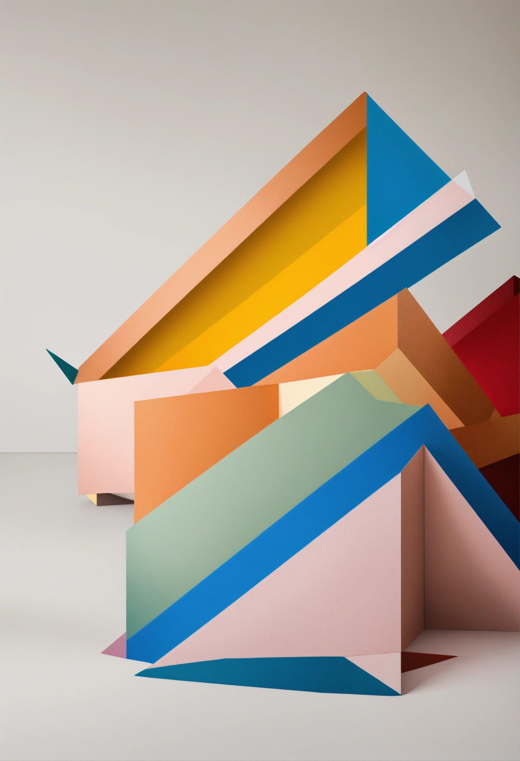 A Stack Of Colorful Boxes Sitting On Top Of A White Floor