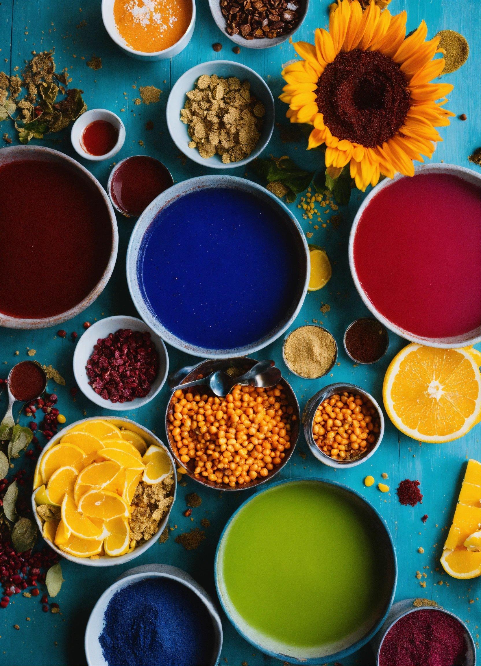 A Table Topped With Bowls Filled With Different Types Of Food