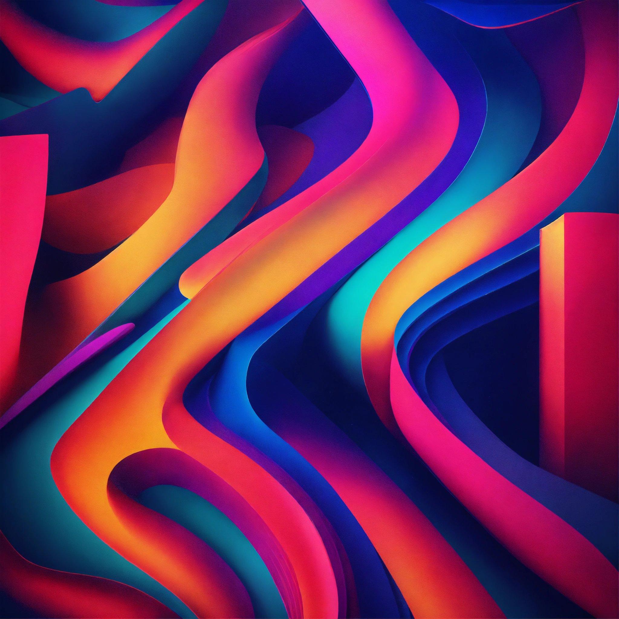 A Very Colorful Abstract Background With Lines And Curves