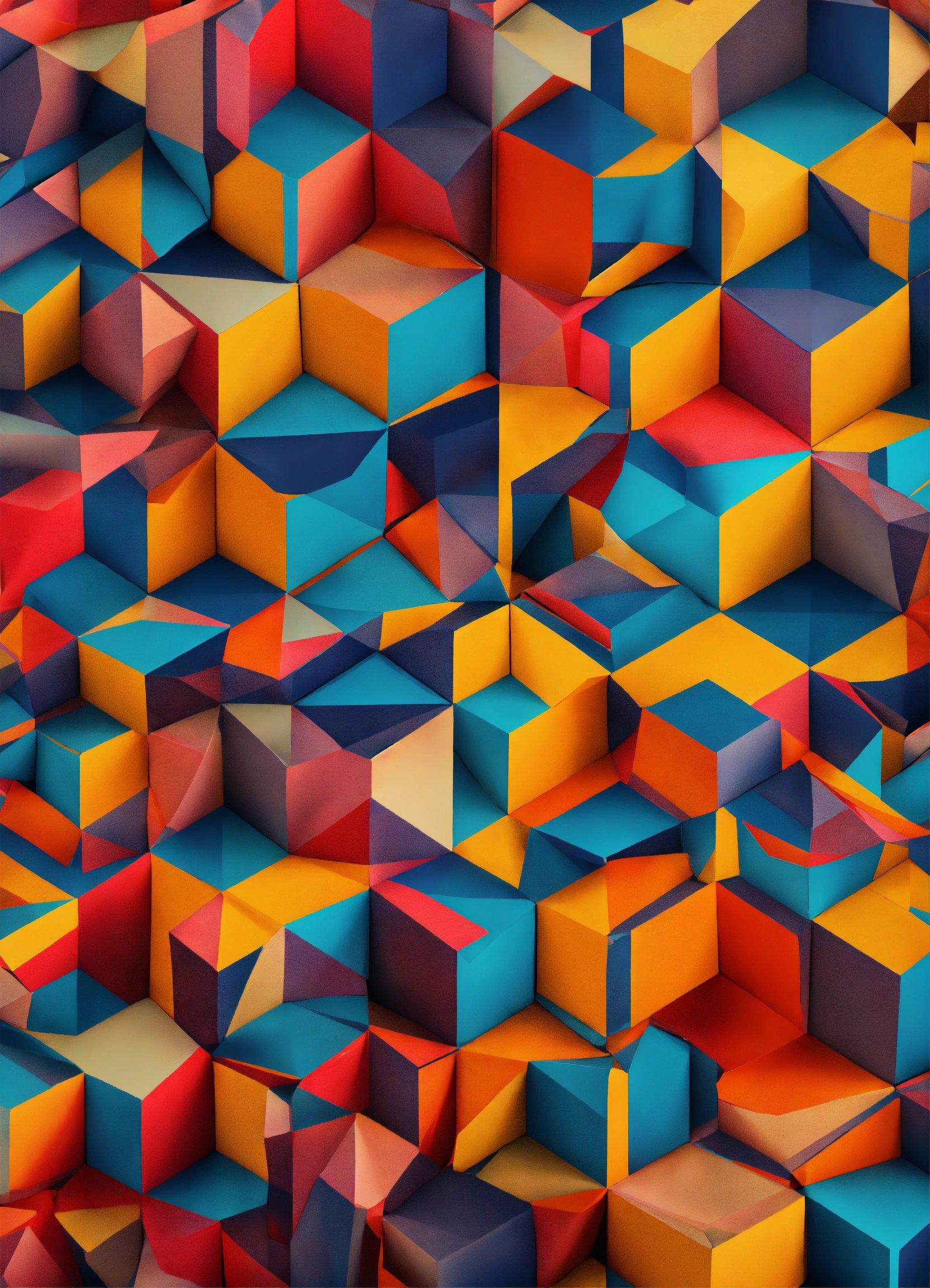 A Very Colorful Abstract Background With Many Cubes