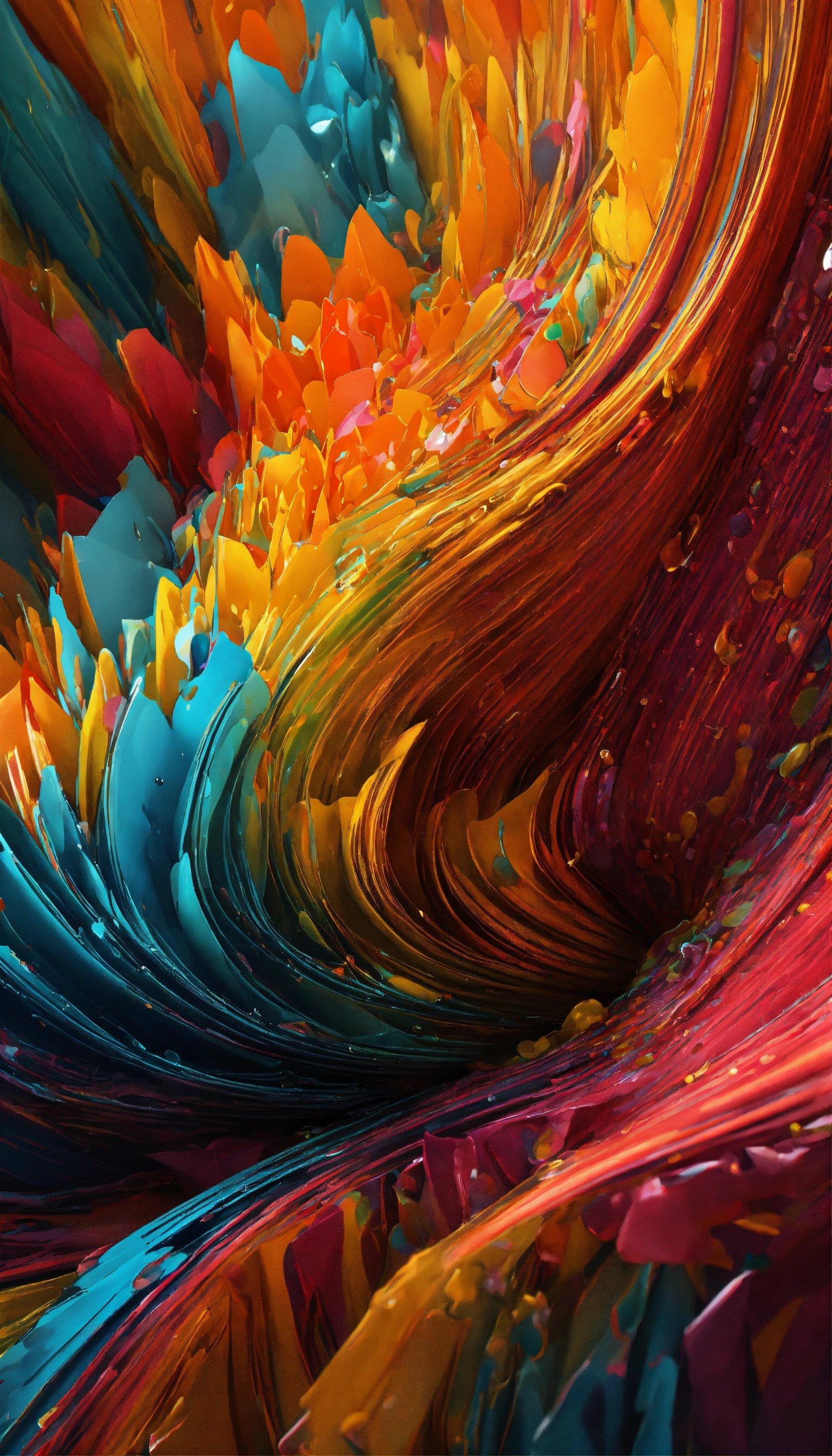 A Very Colorful Abstract Painting With Lots Of Colors