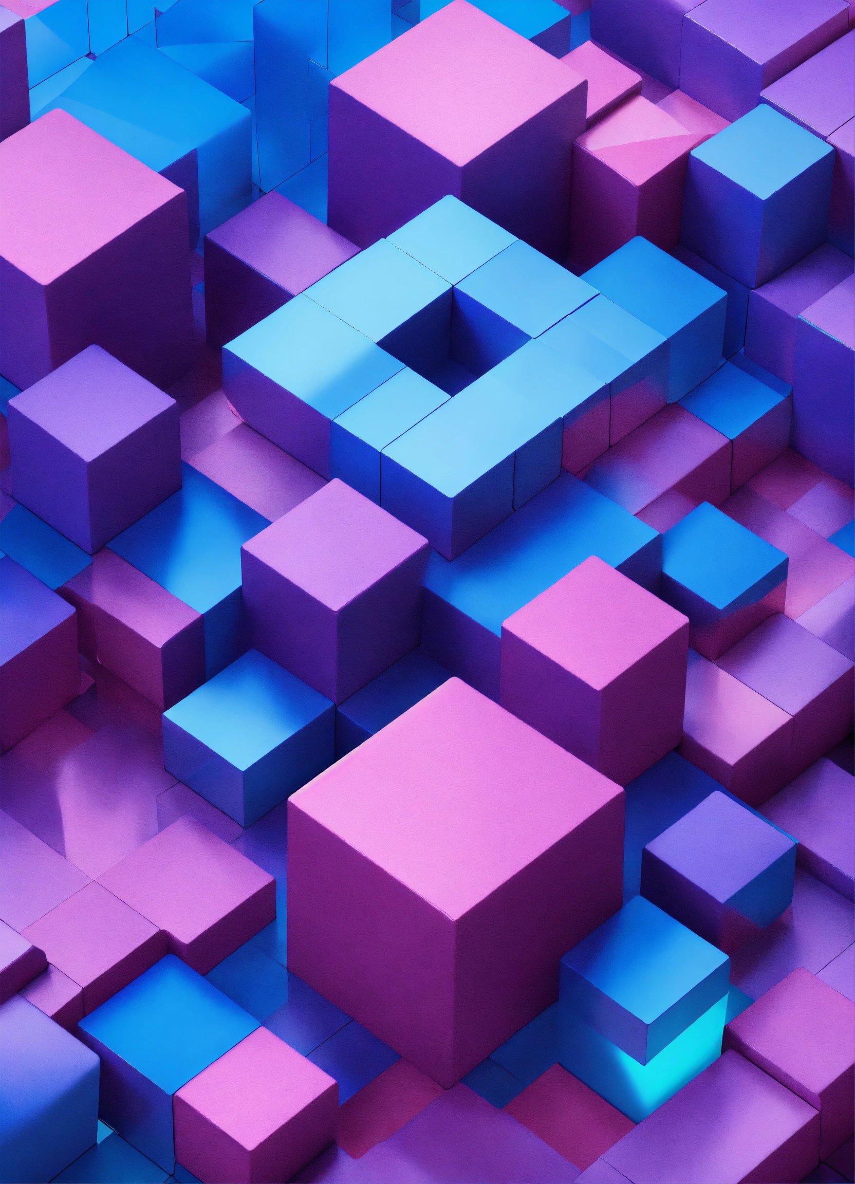 A Very Colorful Background With A Lot Of Cubes