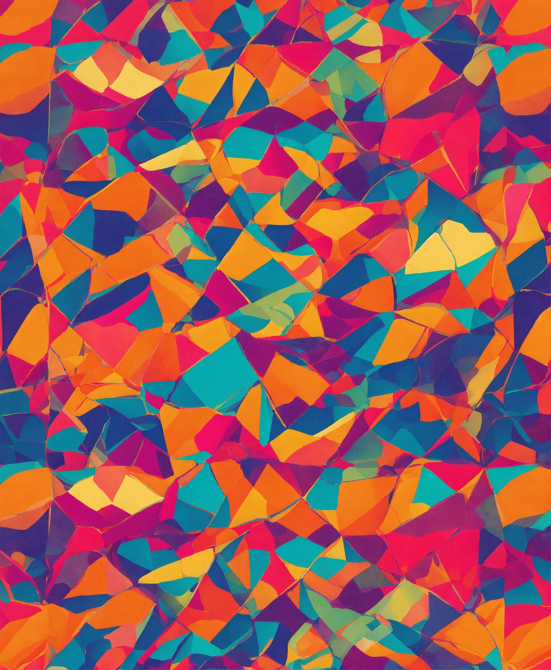 A Very Colorful Background With A Lot Of Small Triangles