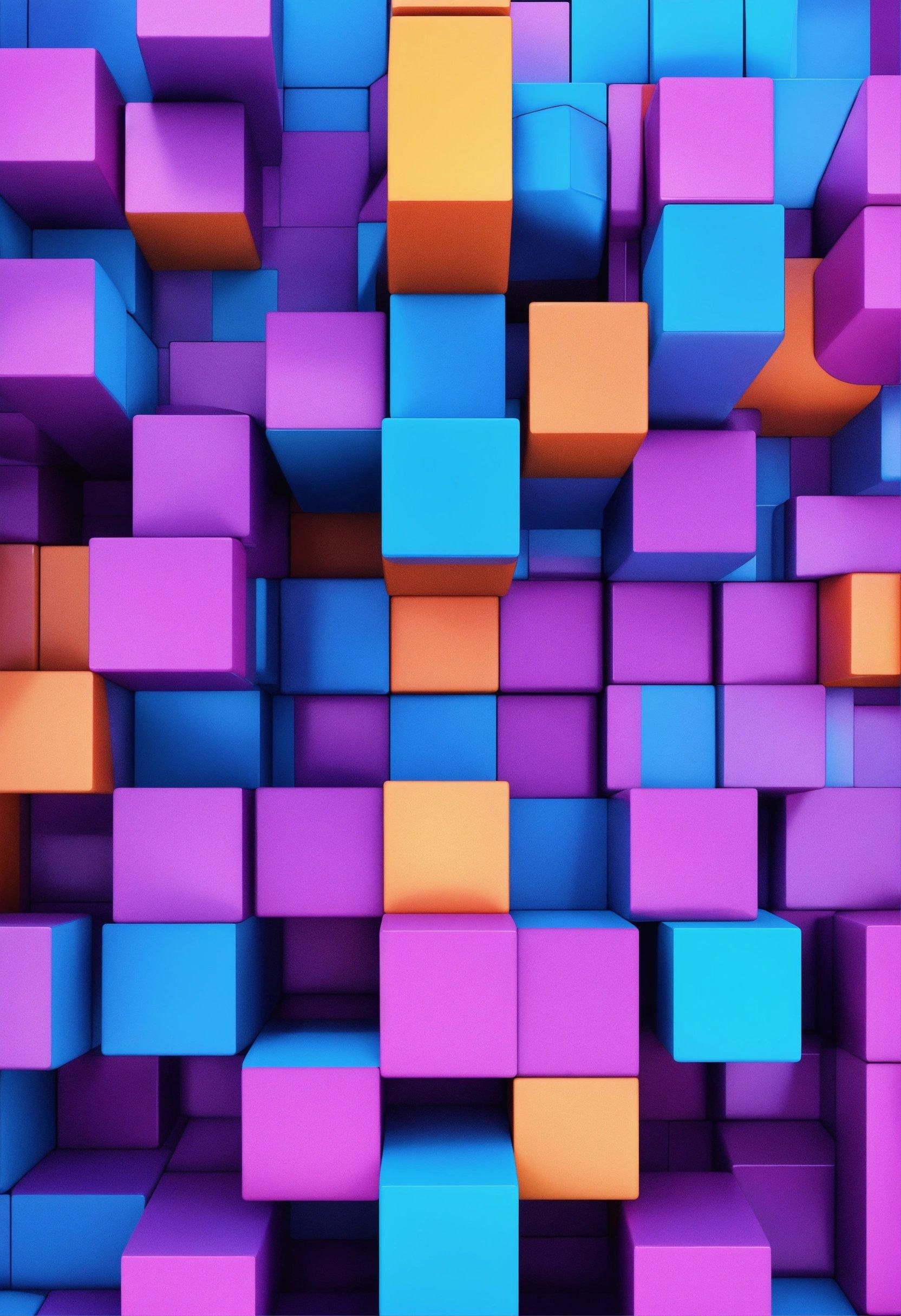 A Very Colorful Background With Many Cubes