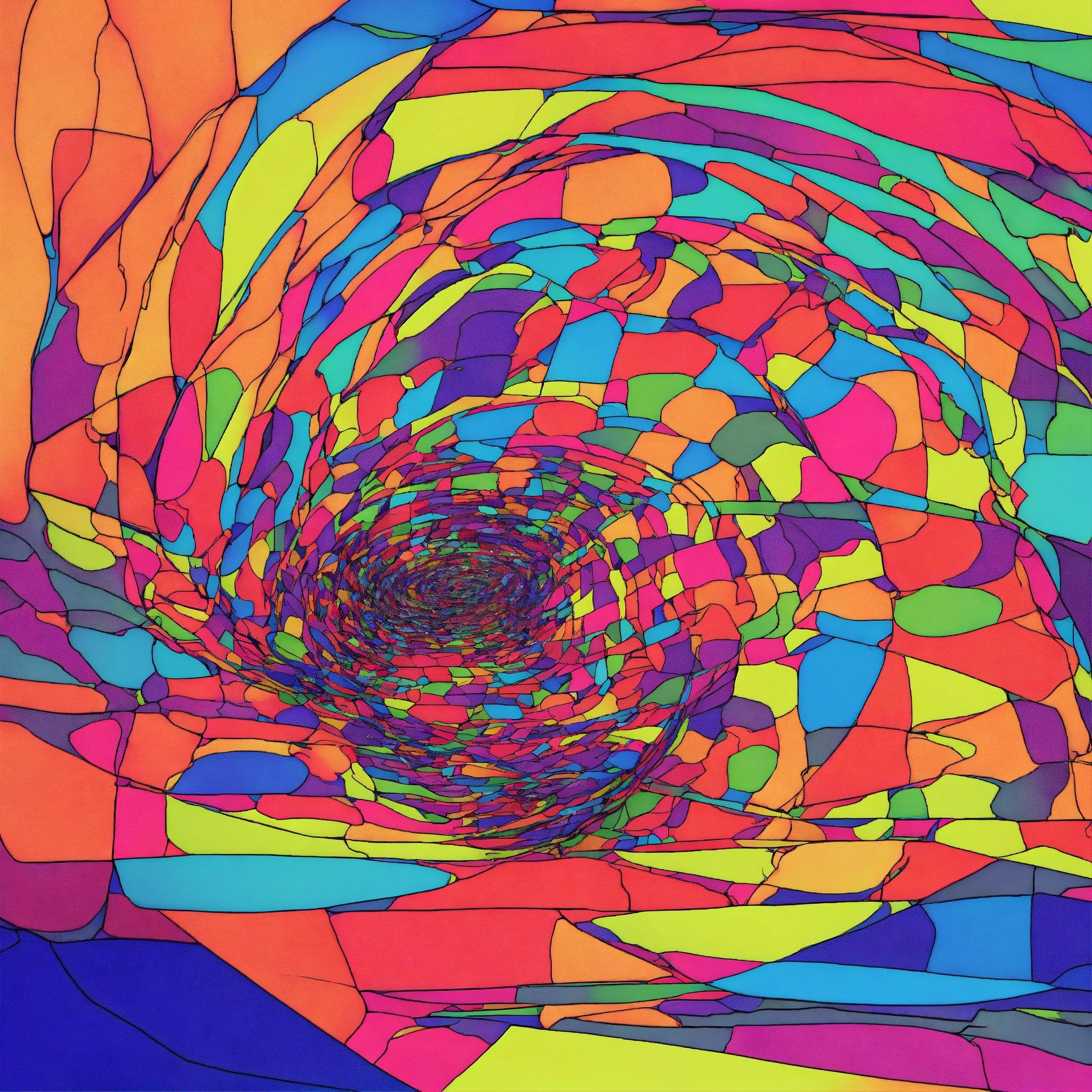 A Very Colorful Picture Of A Spiral Design