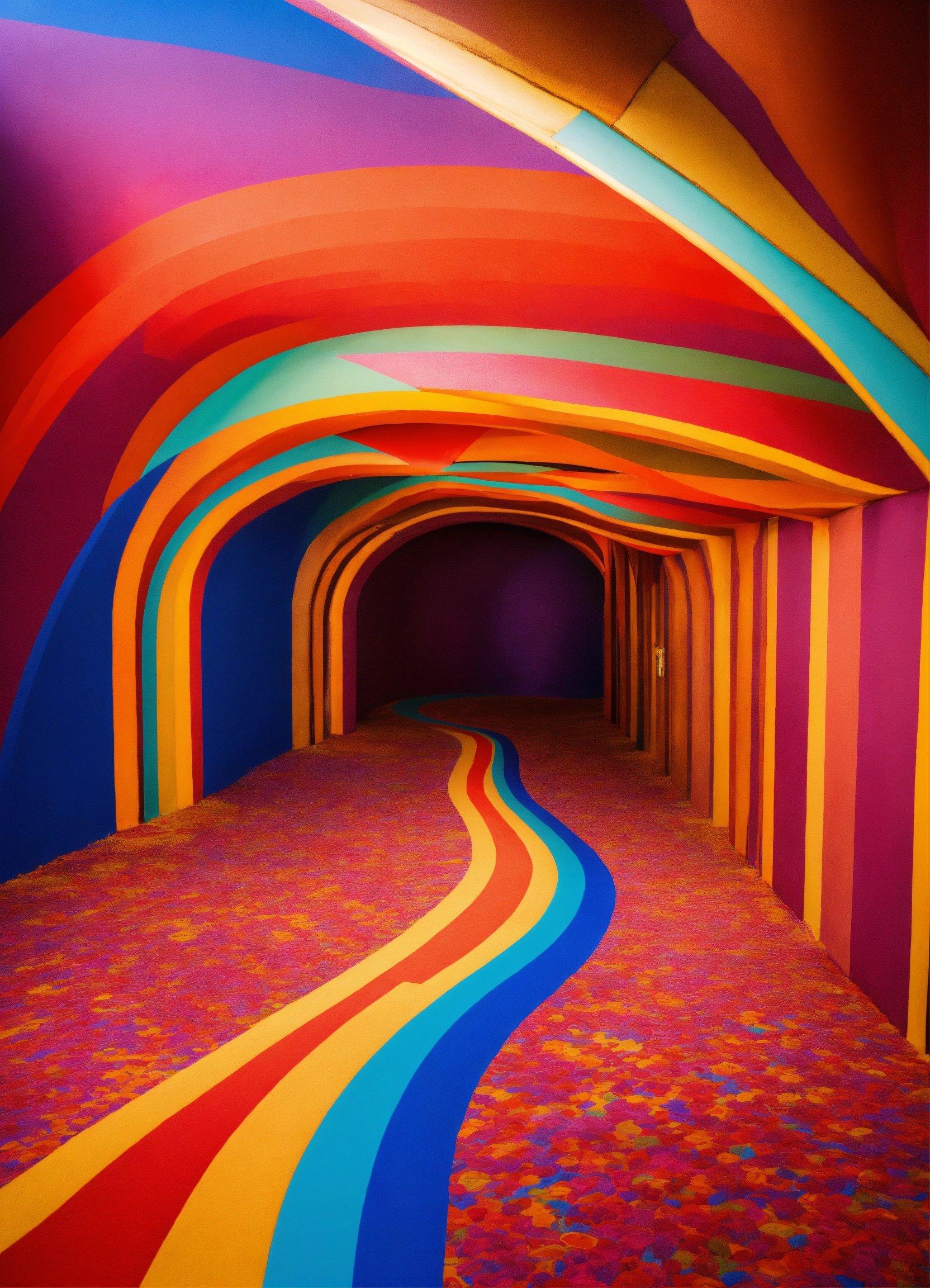 A Very Colorful Tunnel That Is Very Colorful