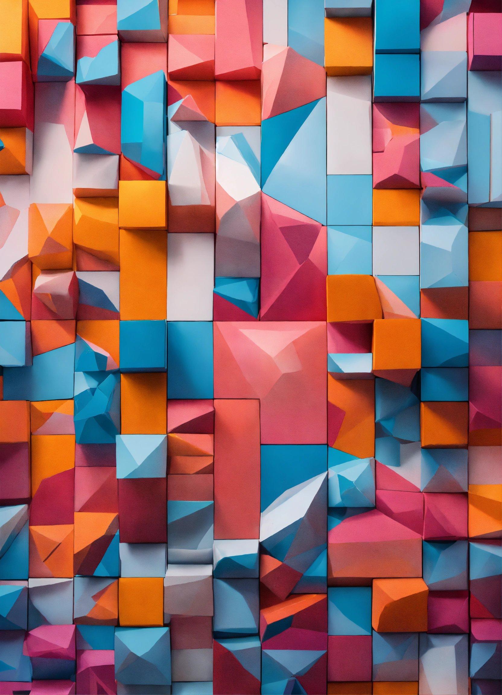 A Very Colorful Wall Made Up Of Different Colored Blocks